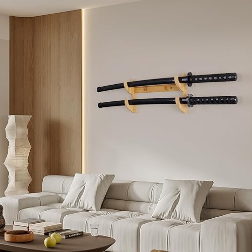 Samurai - Soporte de pared para espada samurái, soporte de pared para espada, soporte de pared de espada samurái, montaje en pared de espada de 2