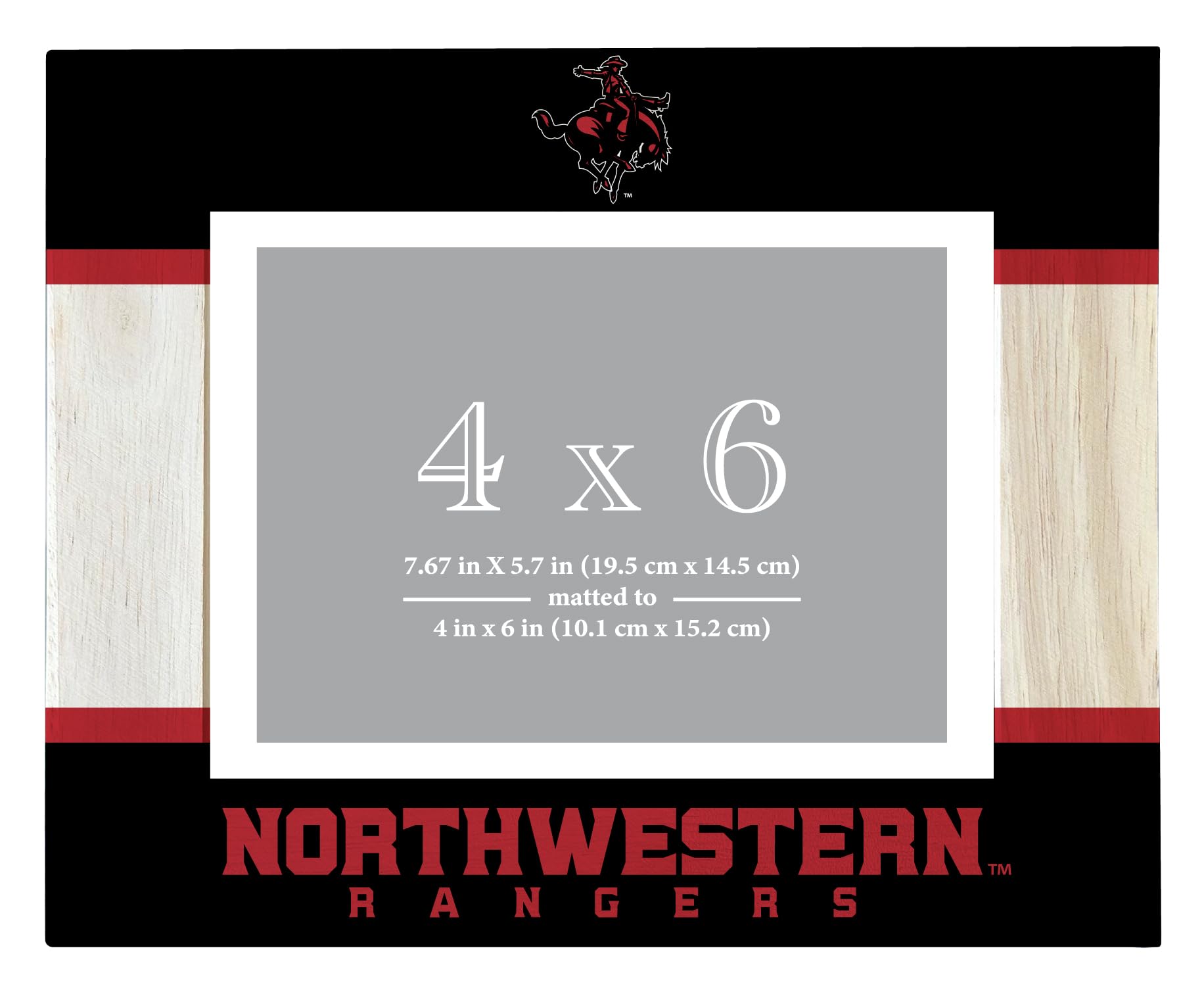 R and R Imports Northwestern Oklahoma State University Wooden Photo Frame Printed Design Matted to 4 x 6 Inch Officially Licensed Collegiate Product