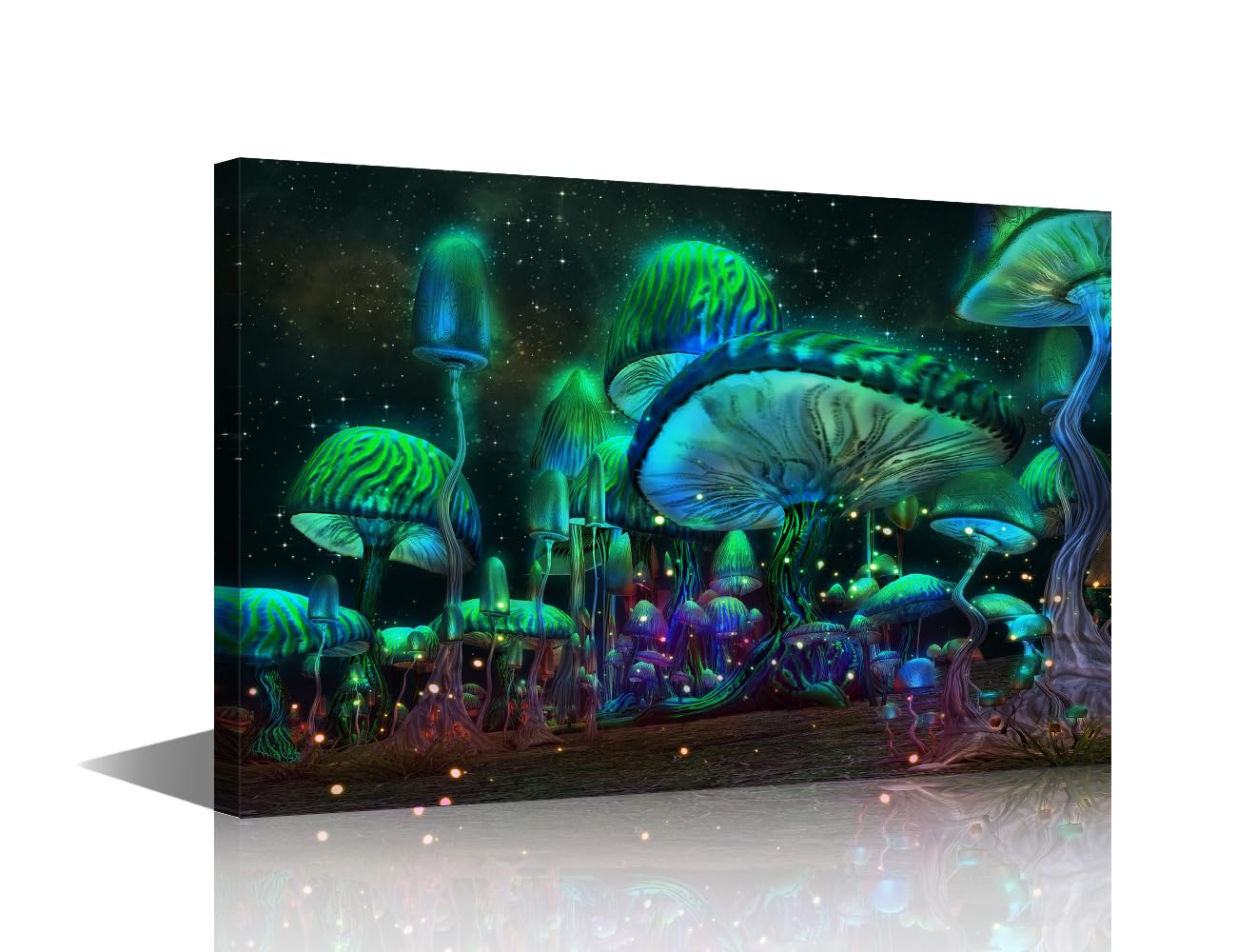 Bathroom Decor Wall Art Mushrooms Art Prints Starry Sky Wall Paintings Posters Framed Wall Art Pictures for Wall Decoration Bedchamber Artwork for