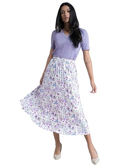 | Stylish Women's A-Line Skirt with Floral Print
