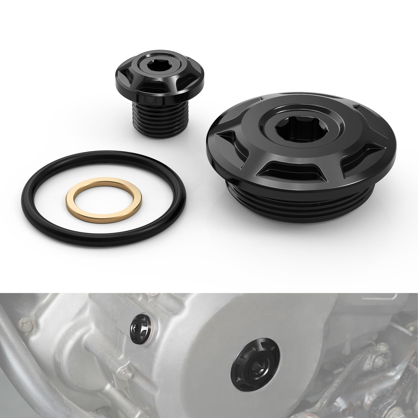 Bouchons de moteur en aluminium pour restaurer votre Suzuki DR650 en atelier ou road trip