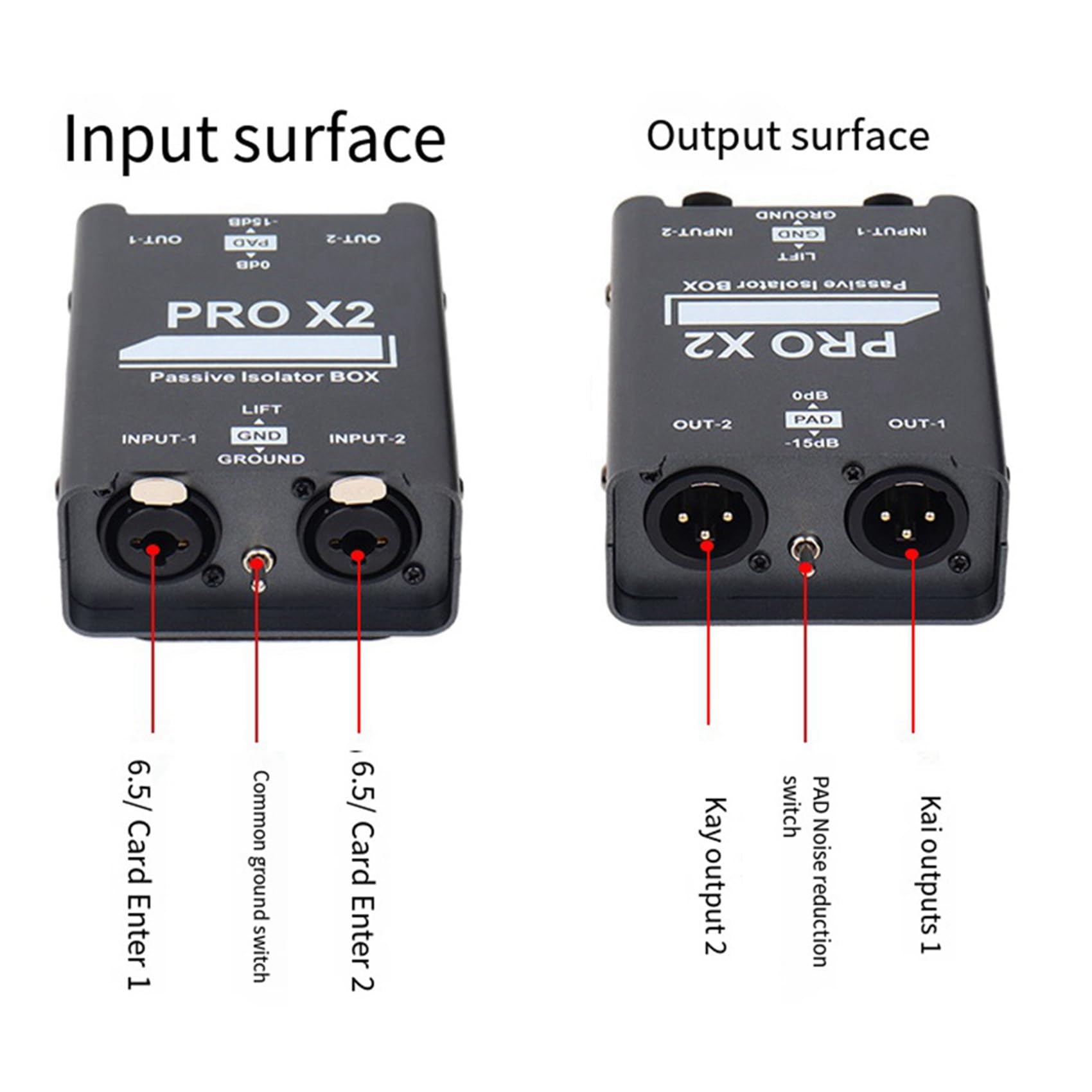 ISTOVO 2X Isolateur Audio 2 Voies, Éliminateur de Courant Audio, XLR 6.5, Isolateur Permalloy, Mixeur de Diffusion en Direct