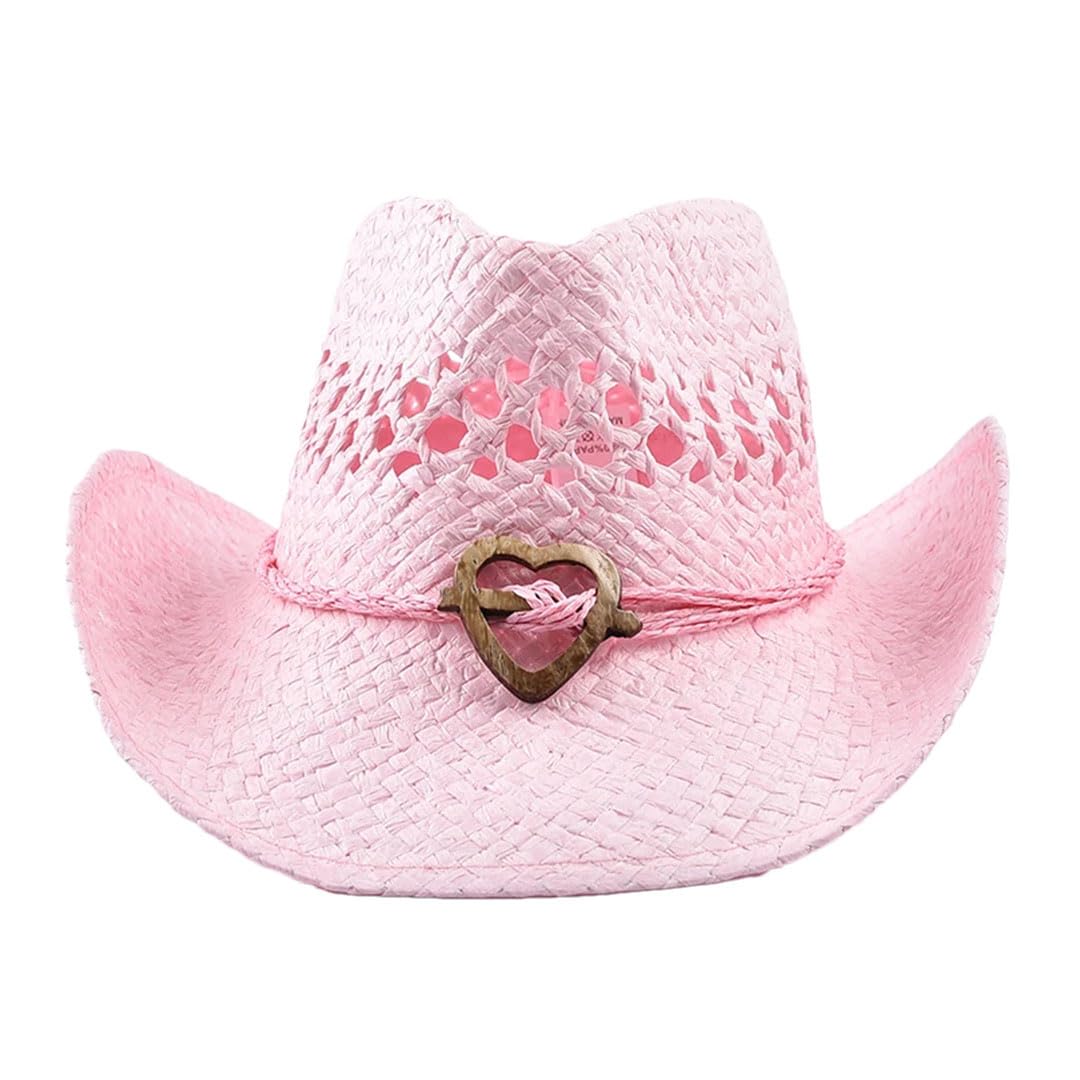 Cappello di paglia da donna, stile occidentale, per attività all'aperto, spiaggia, cappello da sole, Pnnrk, Etichettalia unica