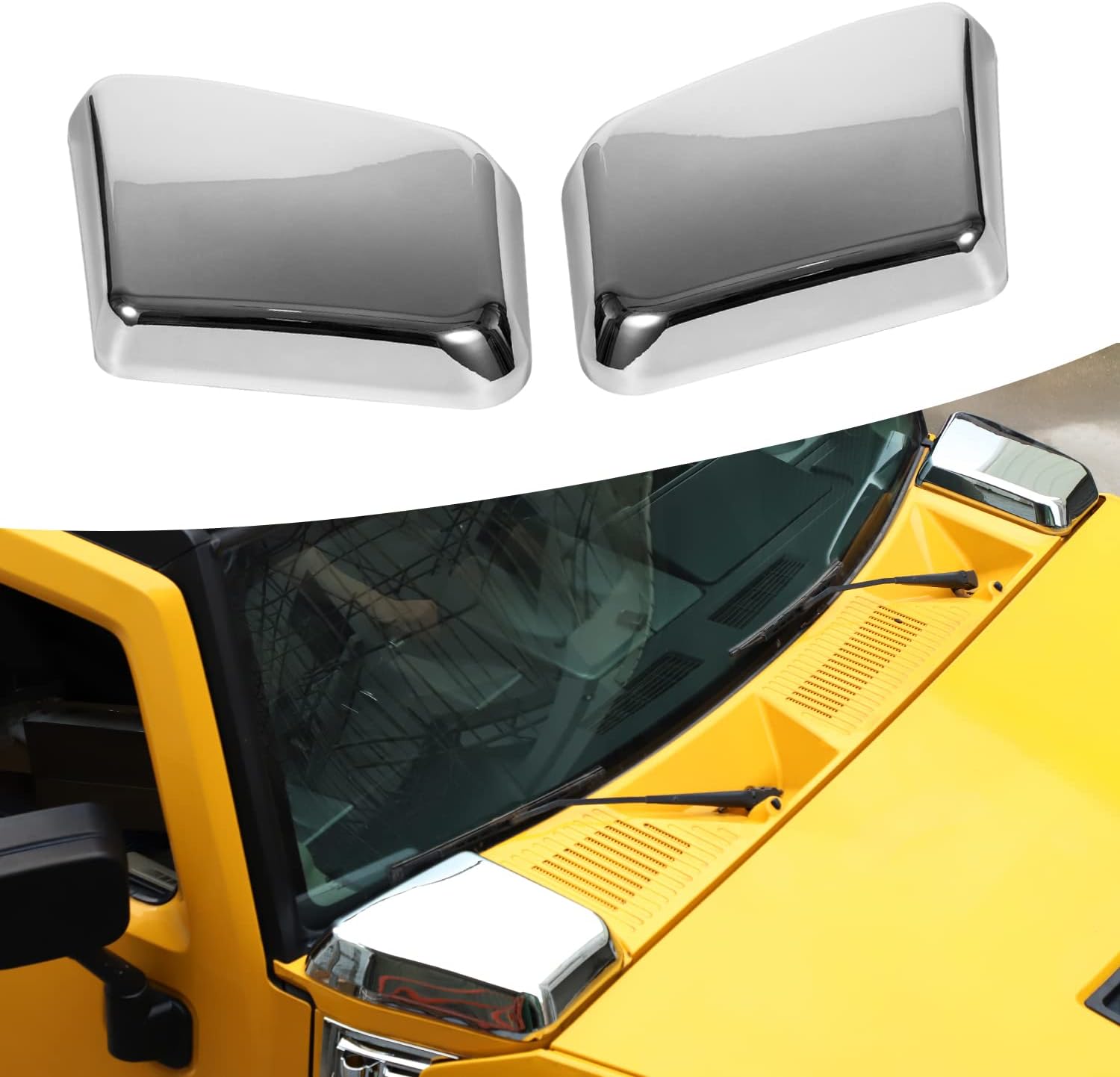 Side Air Intake Hood Vent Cover Chrome Bezel Exterior Accessories Compatible with Hummer H2 2003-2009