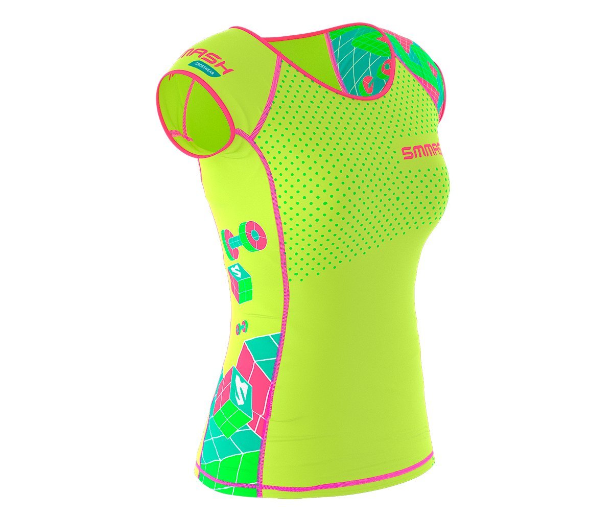SMMASH Funktionsshirt Damen Kompressionsshirt Sportshirt Kurzarm Atmungsaktiv Second Skin Technologie Fitness Oberteil Outdoor