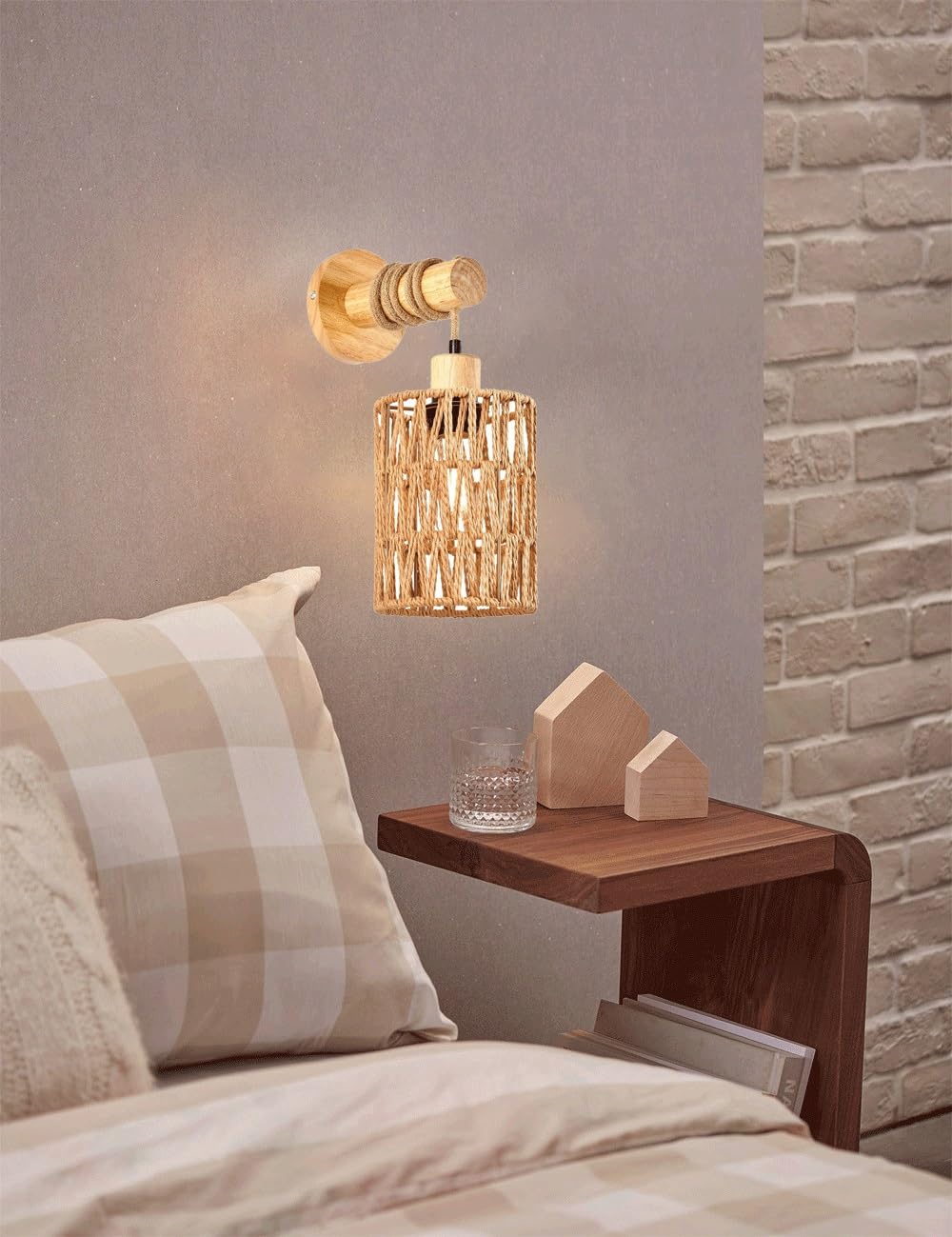 Juego de 2 apliques de luz a distancia que funcionan con pilas, lámpara de pared inalámbrica regulable para dormitorio, pasillo, entrada