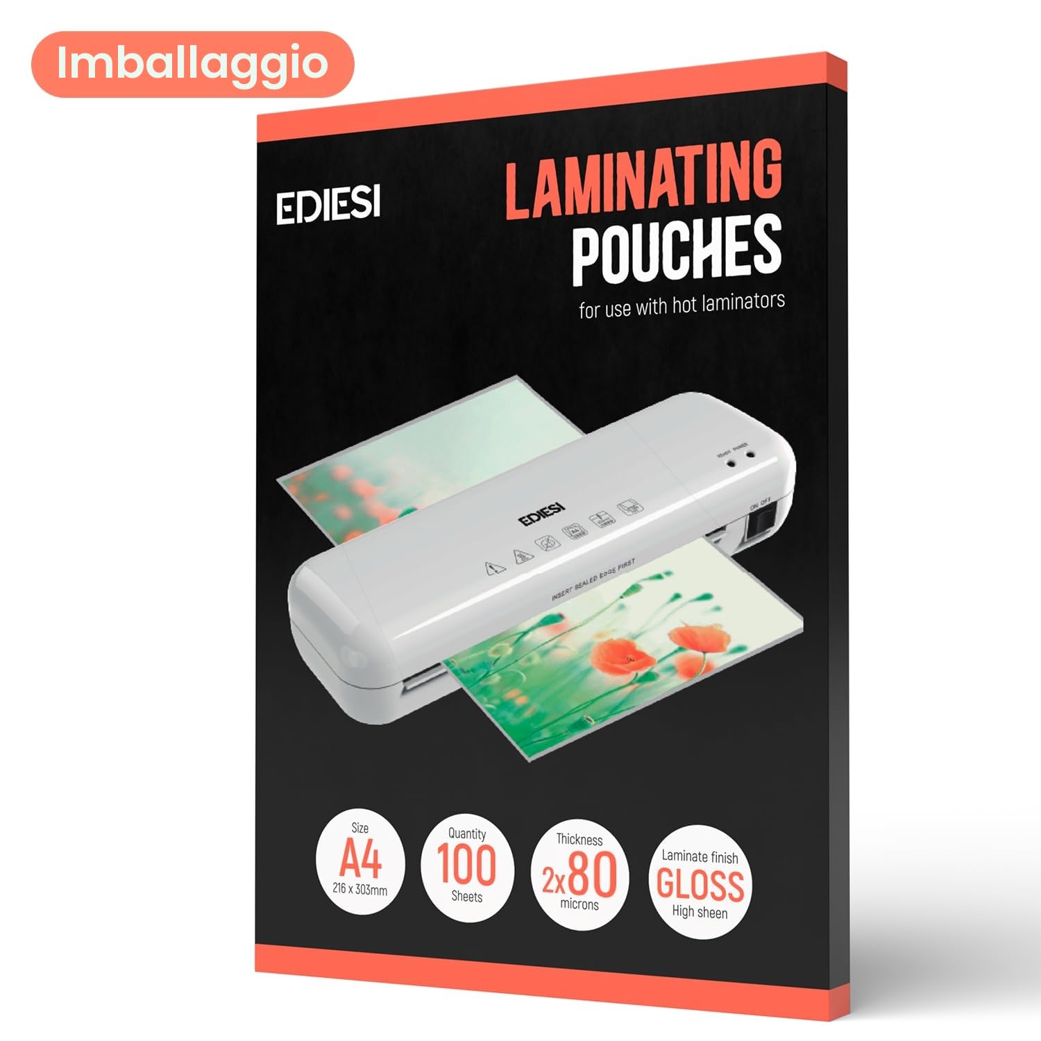 Fogli Plastificatrice A4 Confezione da 100 Laminazioni Lucidi