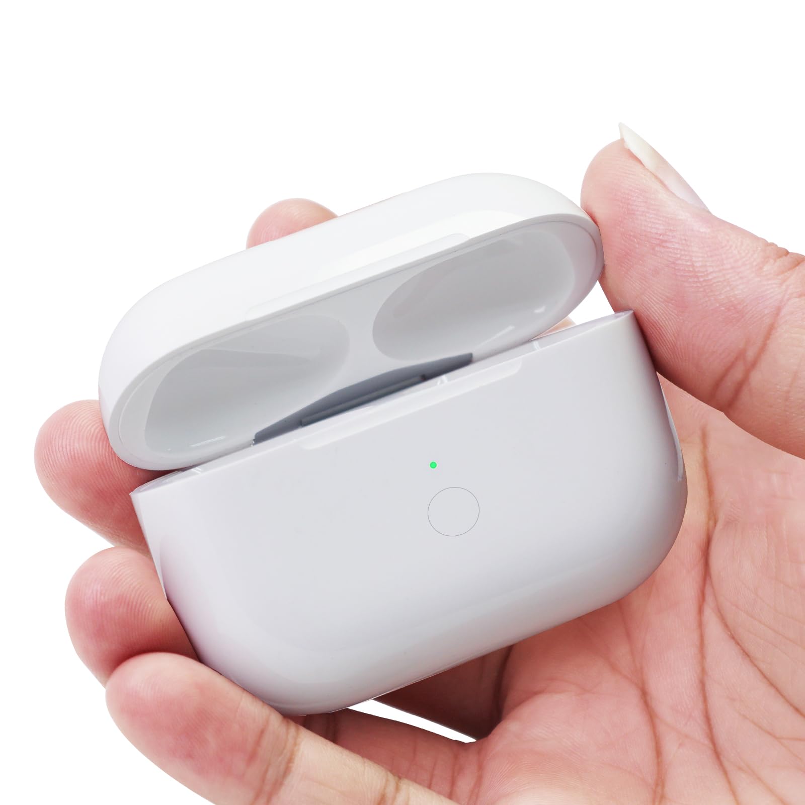 Wireless Charging Case for Air pod pro 1st & 2 Gen Charging Case Replacement,for Air pods Pro 1st 2nd Charging Cases Support to Bluetooth Sync Pairing, Rear Button-White (No Earbuds)-image-48