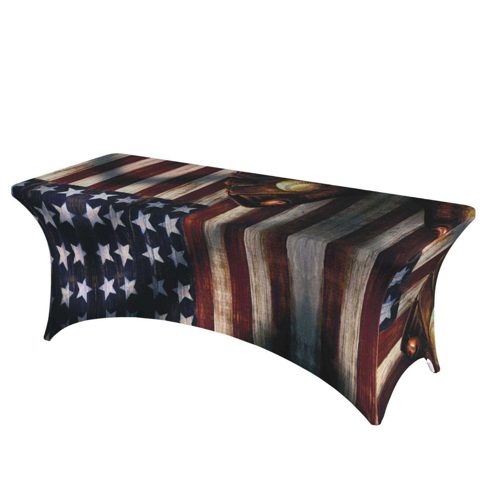 Nappe de table anti-pli élasthanne déco américaine pour buffet 1,8m