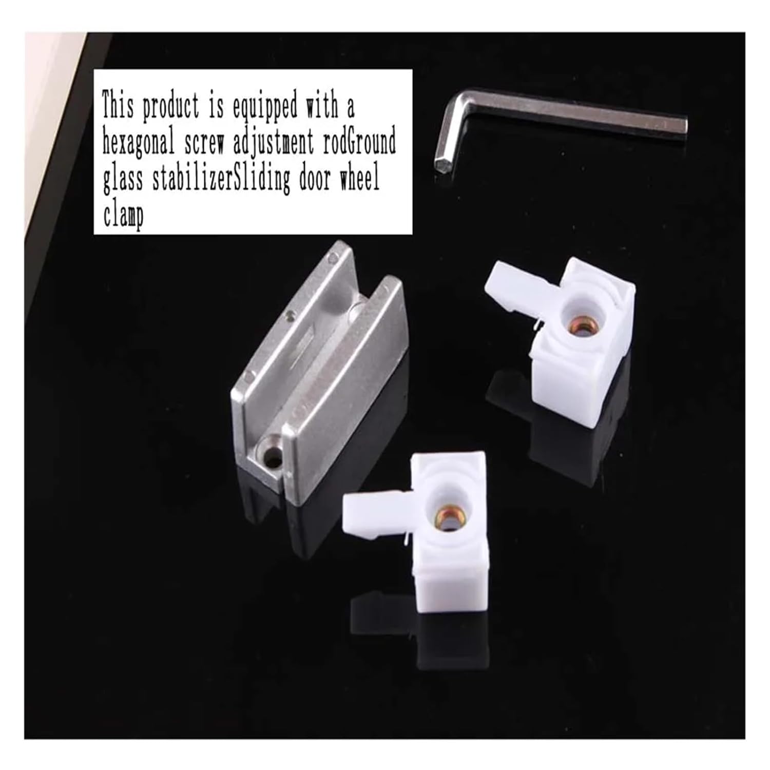 1 Set Sliding Door Hanging Wheel Glass Door Clamp Accessories Bathroom Clamp Sliding Door Wheel Pulley Glass Slide Wheel