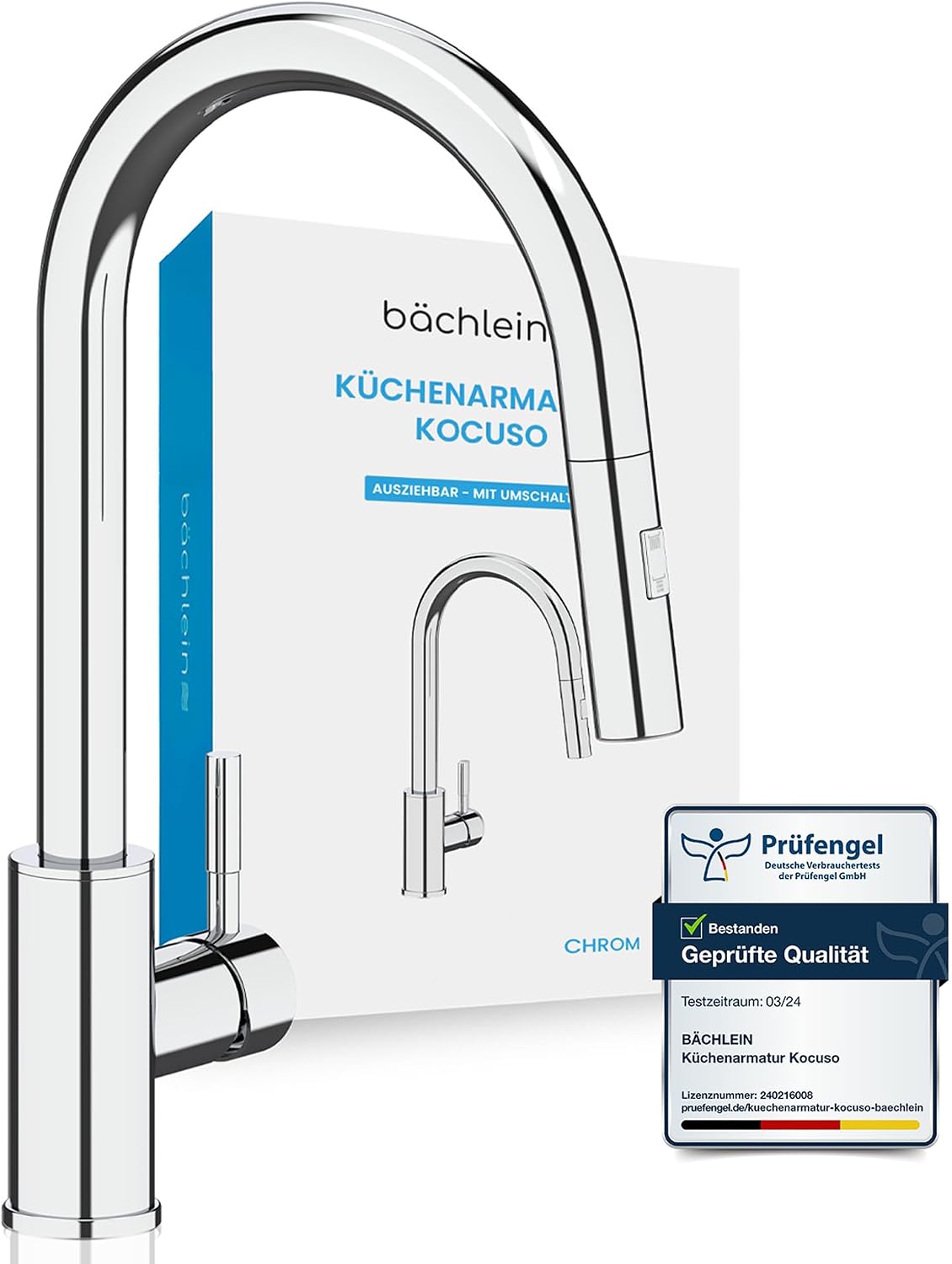 B chlein Kocuso Kitchen Tap - Kitchen Tap Extendible Chrome