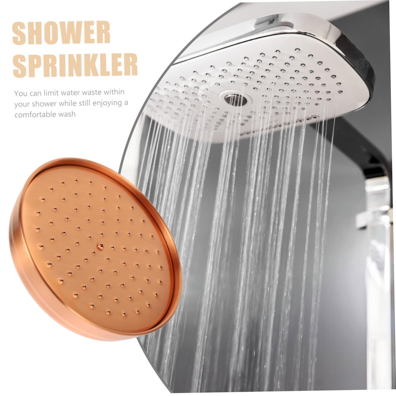 DOITOOL Soffione Doccia Esterno Design Moderno Pratico in Rame Ugello in Silicone e Facile Installazione per Doccia da Bagno in Ambienti Domestici