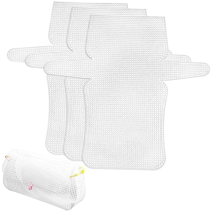 Mahadev Enterprises 4 pcs Plastic Mesh CanvasSheet for Embroidery, Clear Mesh Blank CanvasSheets Crossbody Bag Purse Making Bag Sewing Blank Canvas Sheets for DIY Bag Making Craft (Small)-image-22