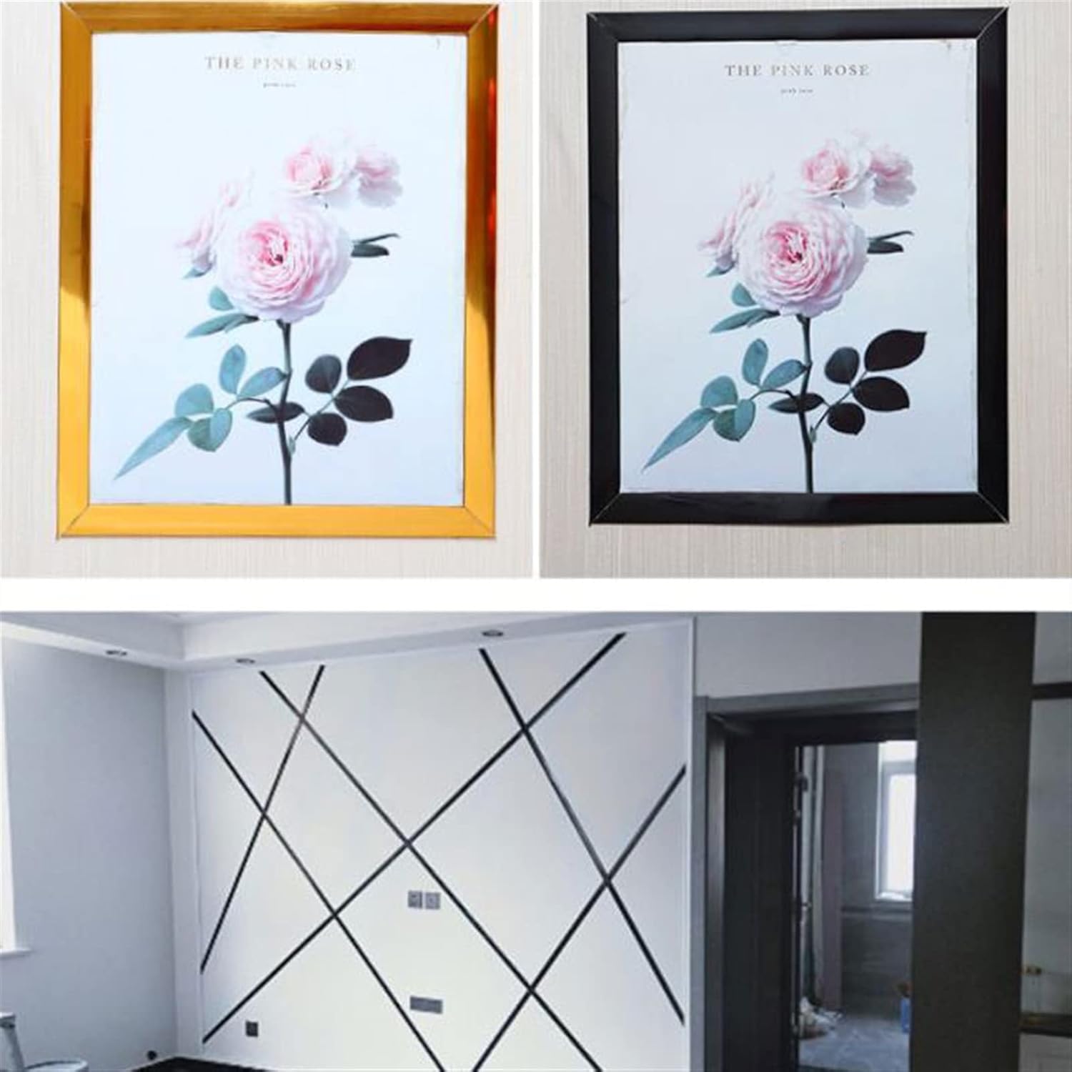 GQQGSHOP 32.8ft Tile Edge Trim Flexible Molding Trim Self-Adhesive Wall Trim Ultra Thin for Backsplash Tile Edge, Self-Adhesive Liner Caulk Strip(Rose Gold,2cm (Width))