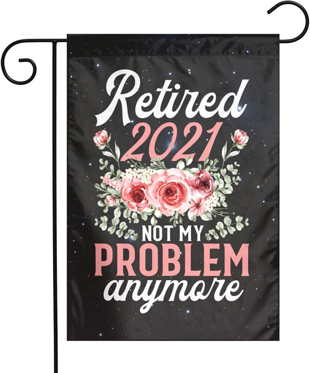 Retirement Gifts for Women 2021 Cute Pink Retired 2021 Garden Flag,Yard Burlap Welcome Garden Flag Double Sided,Spring and Summer Rustic Garden Decoration Sign,Small Garden Flags 12x18 Prime