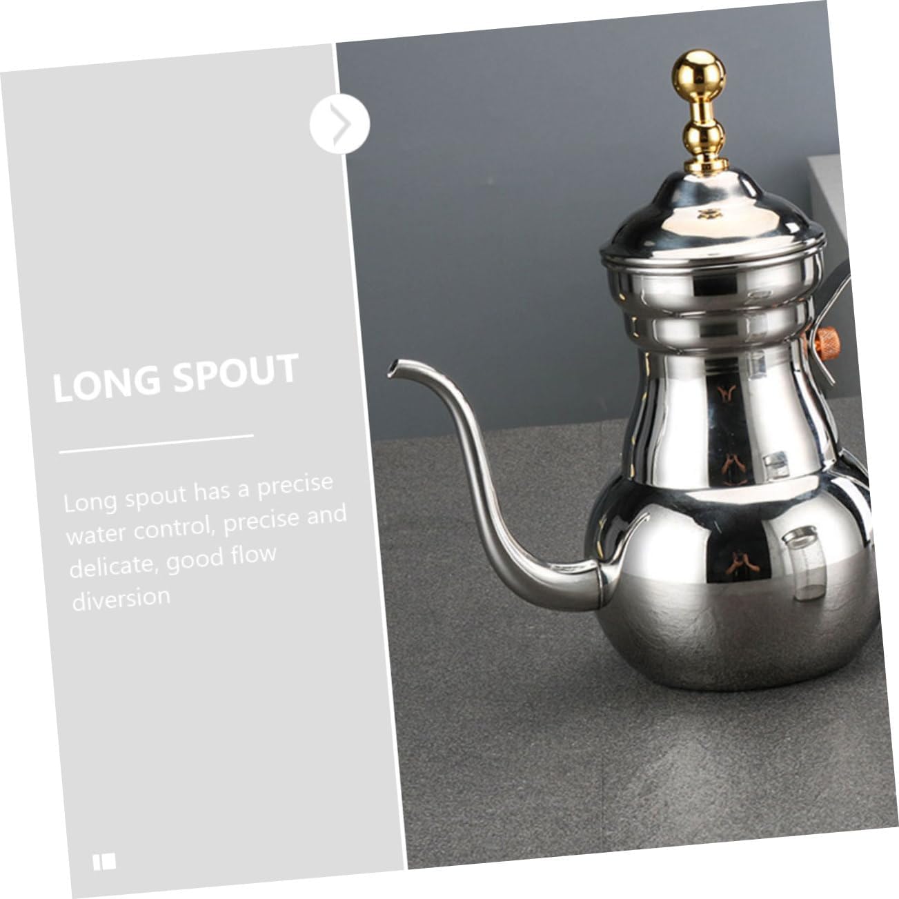 Cabilock Stainless Steel Court Coffee Pot with Filter Multi Function Household Kettle for Precise Pouring and Hot Beverages Brewing