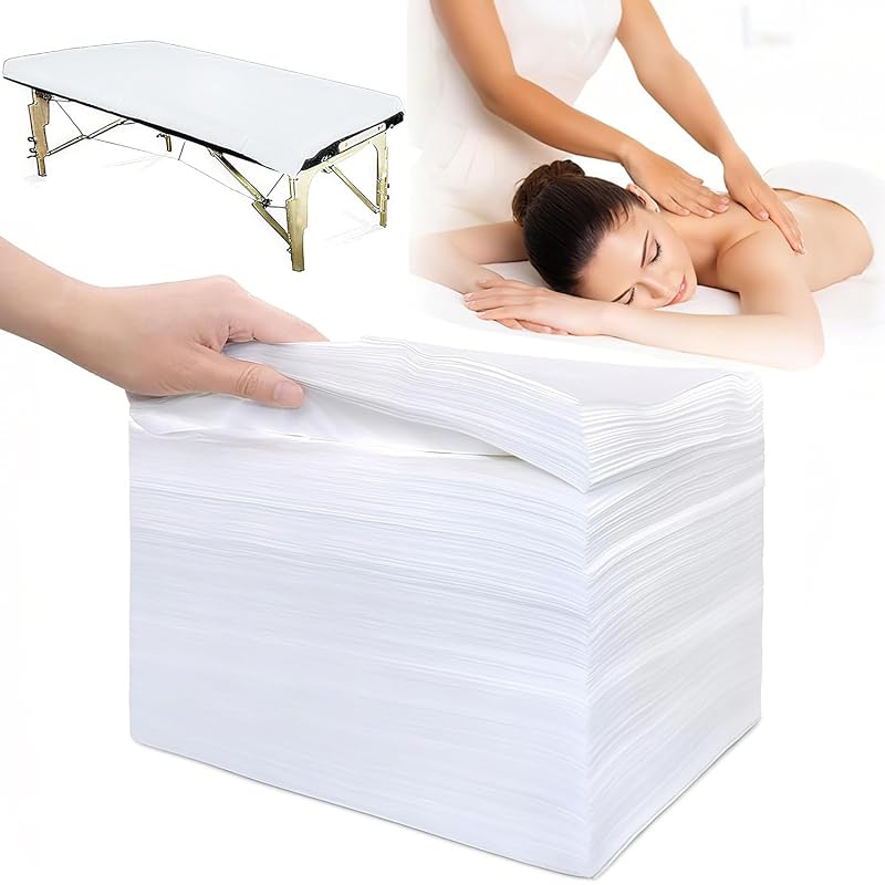 Lençóis descartáveis para maca de massagem em tecido não tecido, 180,34 cm x 78,74 cm, pacote com 100