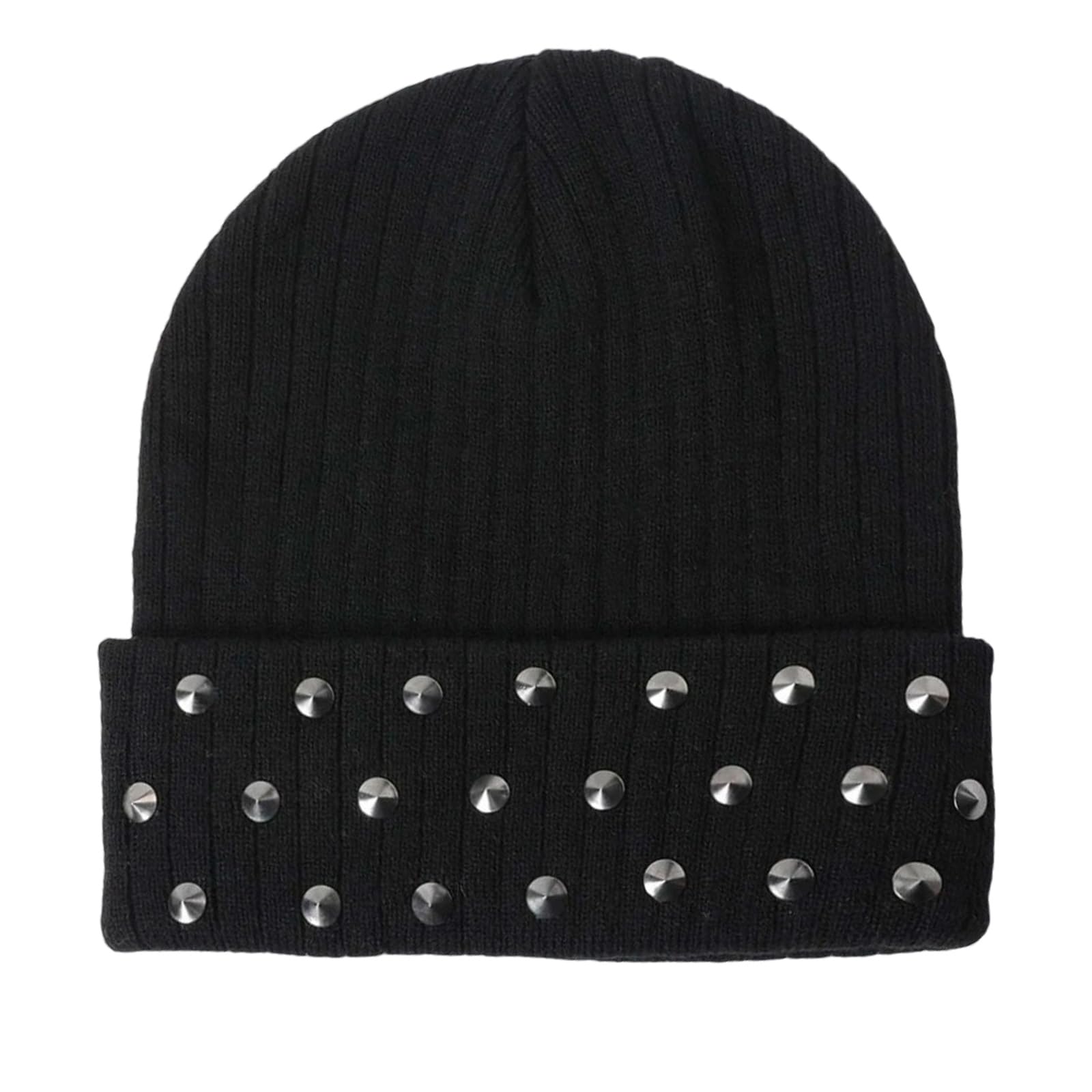 Breathable Knitted Rivet Studded Caps Skull Cap for Men Women Soft Polyester Outdoor Hats Unisex Cold Weather Hat Streetwear Cold Weather Hat