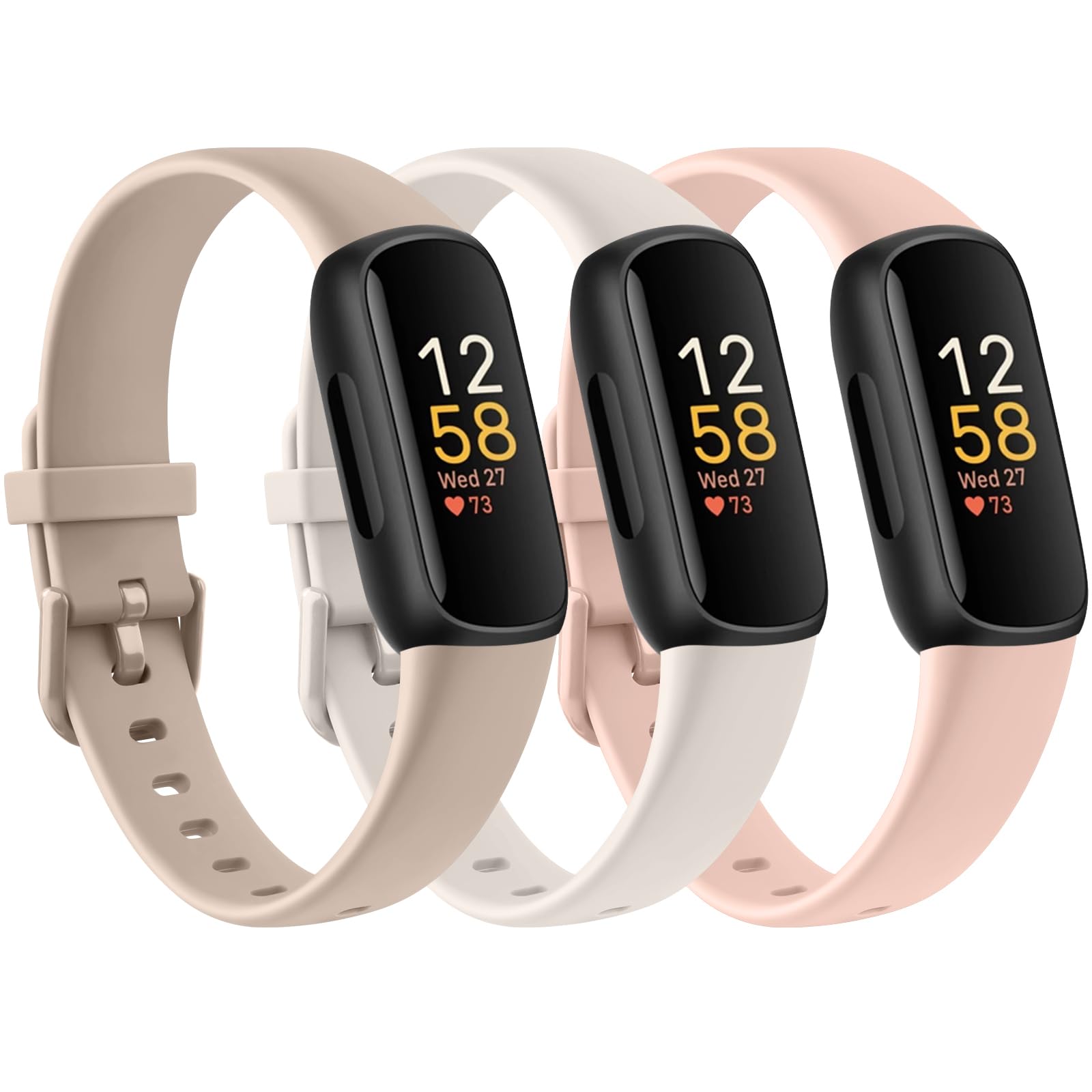 PACK 3 Silicone Bands for Fitbit Inspire 3 Replacement Wristbands for Women Men, Adjustable Soft Waterproof Sport Bands Compatible With Fitbit Inspire 3 Fitness Tracker(NOT for Inspire HR/Inspire1)