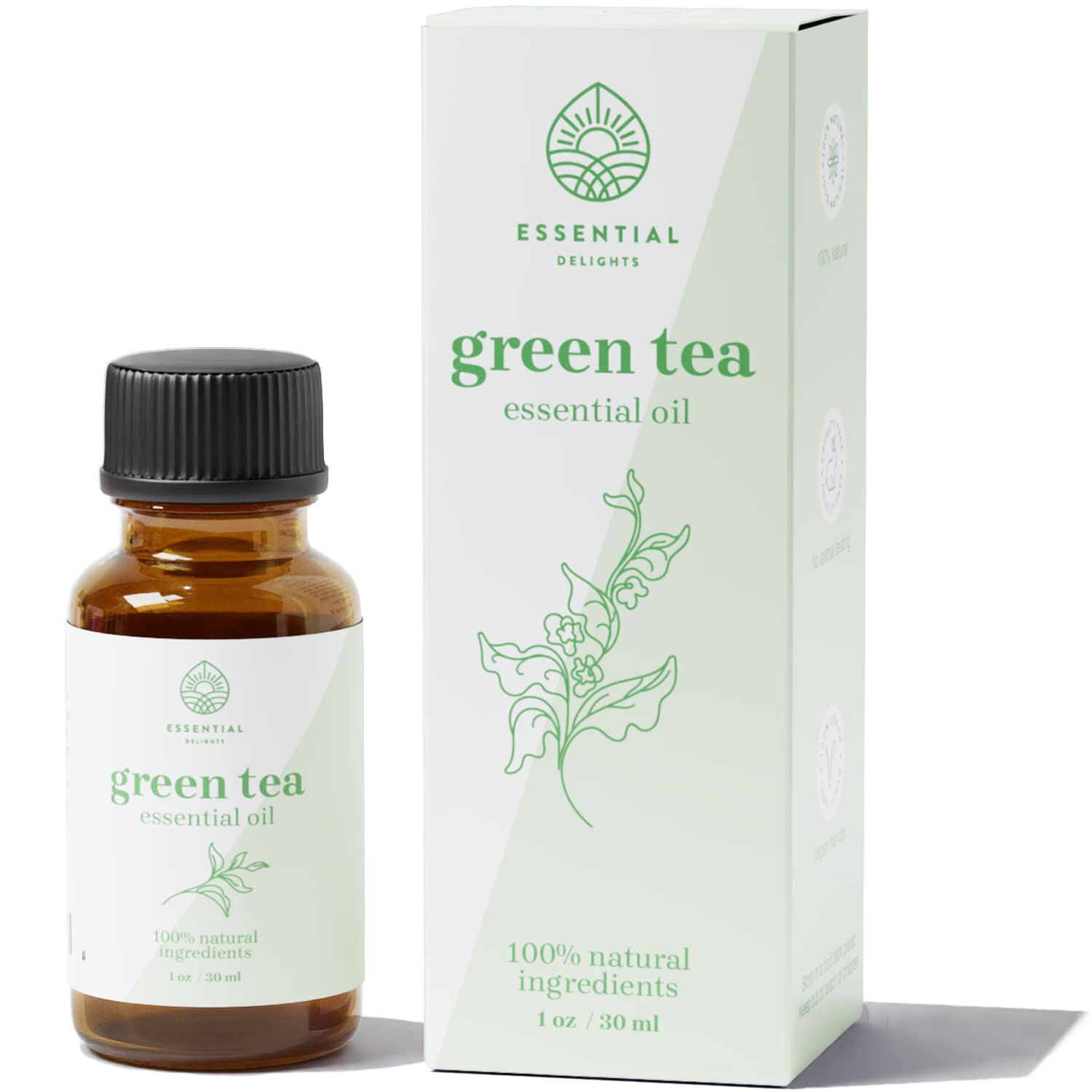 Green Tea Essential Oil - Premium Grade Essential Oil | for Aromatherapy, Soaps, Lotions, & Candles | Vegan & Cruelty Free (1 Fl Oz, Green Tea)