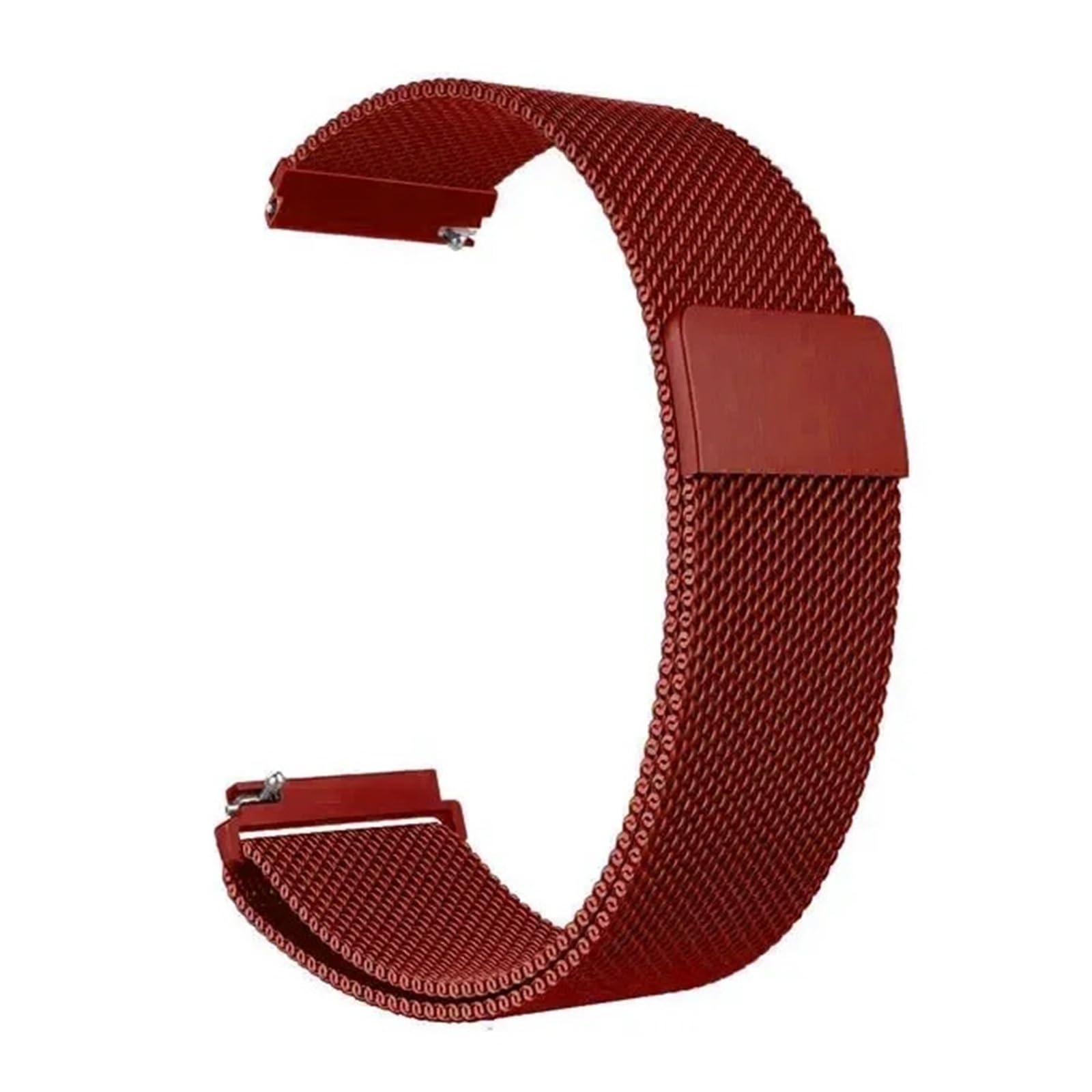 Bracelet magnétique en acier inoxydable avec boucle milanaise 20/22 mm pour Samsung Galaxy Watch 7 6 5 4 40 mm 44 mm pour S3 Huawei GT4 GT3 (rouge, 20 mm)
