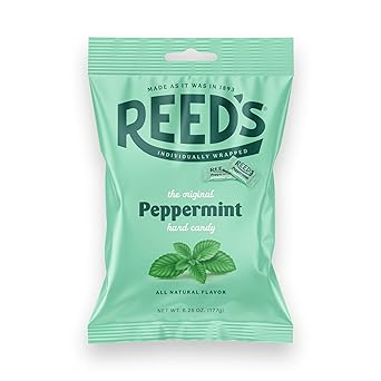 Reeds Individually Wrapped Peppermint Candy | Traditional Peppermint Hard Candy | Reeds Candy Hard Peppermint Minty Fresh and Surprisingly Sweet Brought To You By Iconic Candy | 6.25oz Peg Bag 1