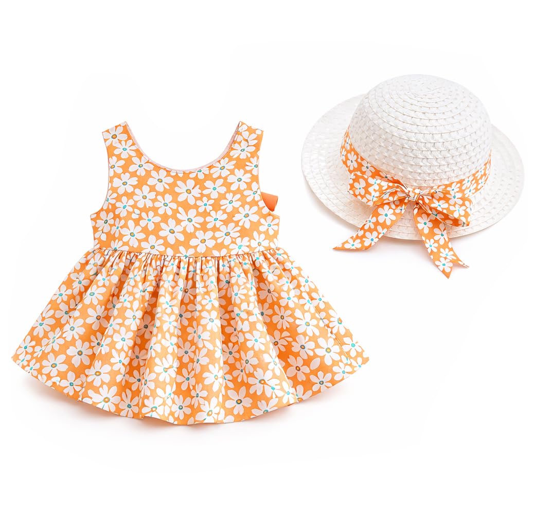 Bold N Elegant Baby-Girl's Summer Sleeveless Cotton Floral Heart Print Princess Midi Dress Frock Tutu with Hat for Girls - Review, Price and Buying Guide