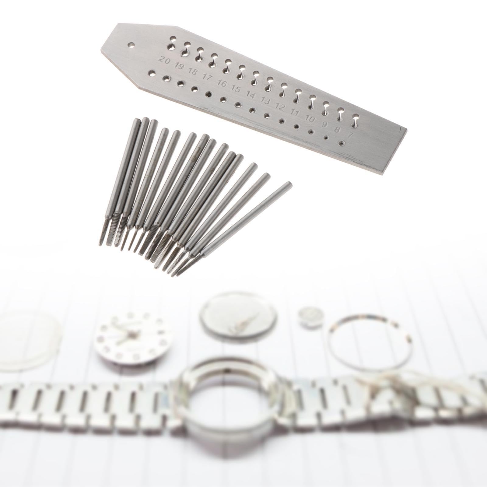 Harilla Outil de réparation de Montres à tarauds et filières horlogers, Ensemble de plaques à Micro-vis Pratiques pour débutants, Fabrication de Bijoux