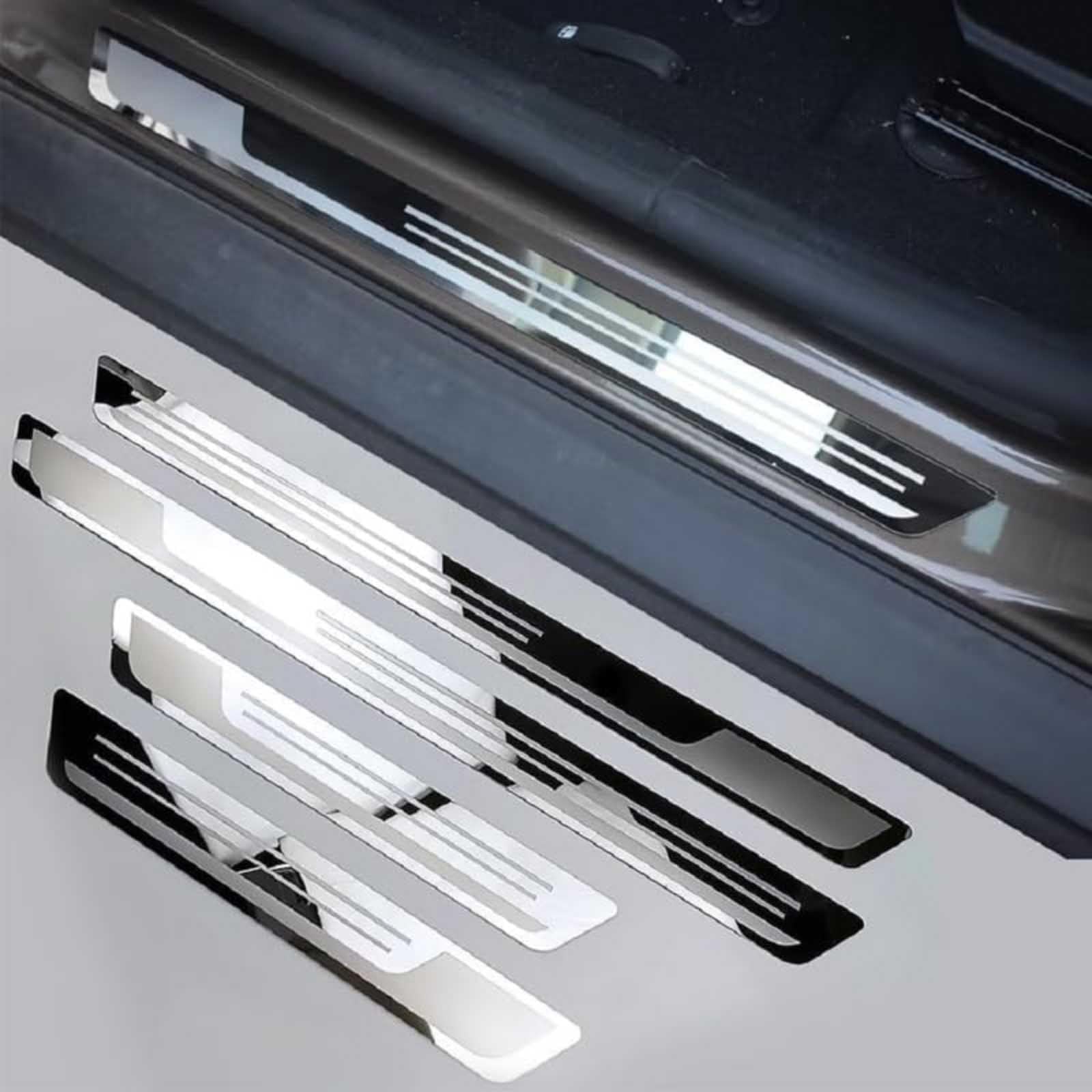 4-PCS Stainless Steel Car Door Sill Protector for Renault Scenic III 2009-2016, Anti-Scratch Door Entry Guard Trim Exterior Sill Cover Plate