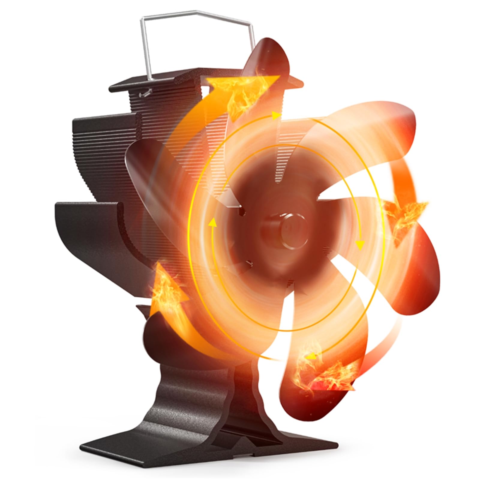 Signstek Ventilador de estufa de leña con 6 hojas, circulación de calor silenciosa, ventilador de estufa de leña sin electricidad para estufa de leña/estufa de leña