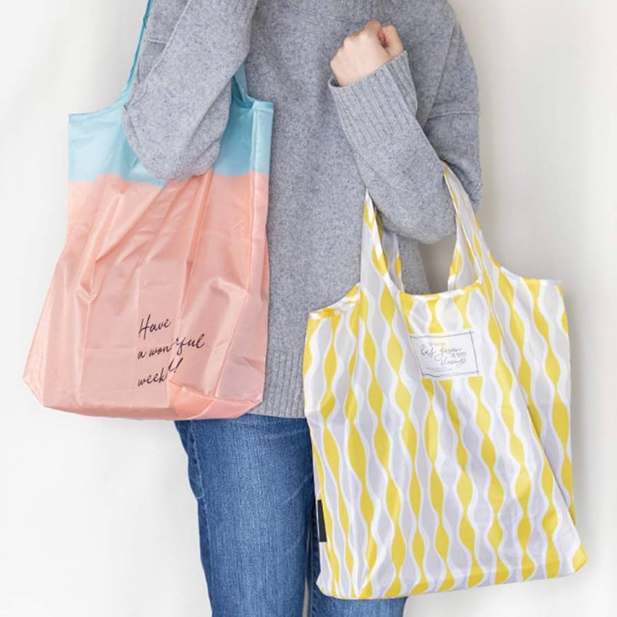 Amazon.co.jp: ヘッズ エコバッグ 48×67×14cm 黄色 グレー 5枚