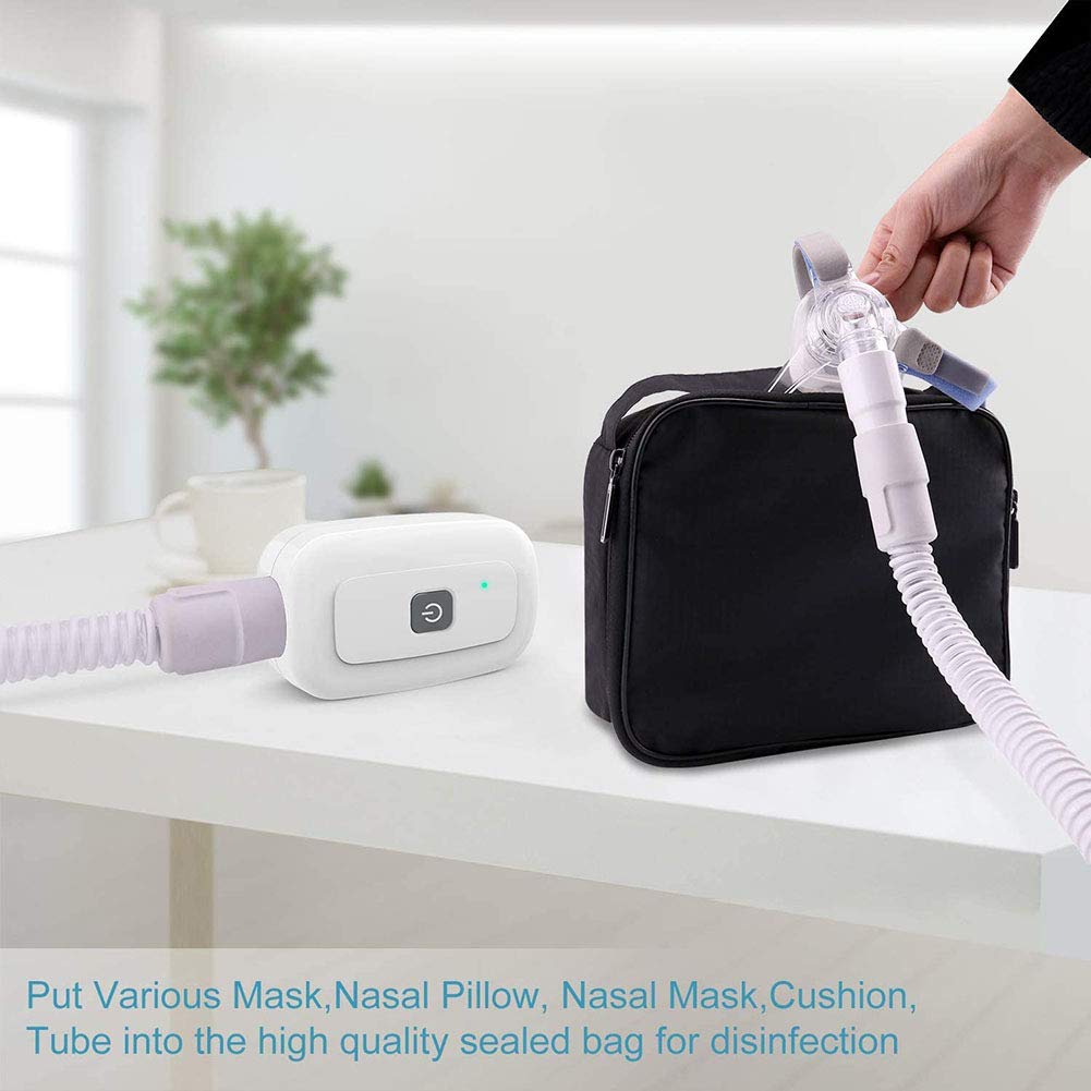 RSGK Sterilizzatore a ozono per apnea Notturna per Maschera CPAP, disinfettante ausiliario, Tubo per Aria, respiratore per Tubo Macchina, Adatto a casa e in Viaggio