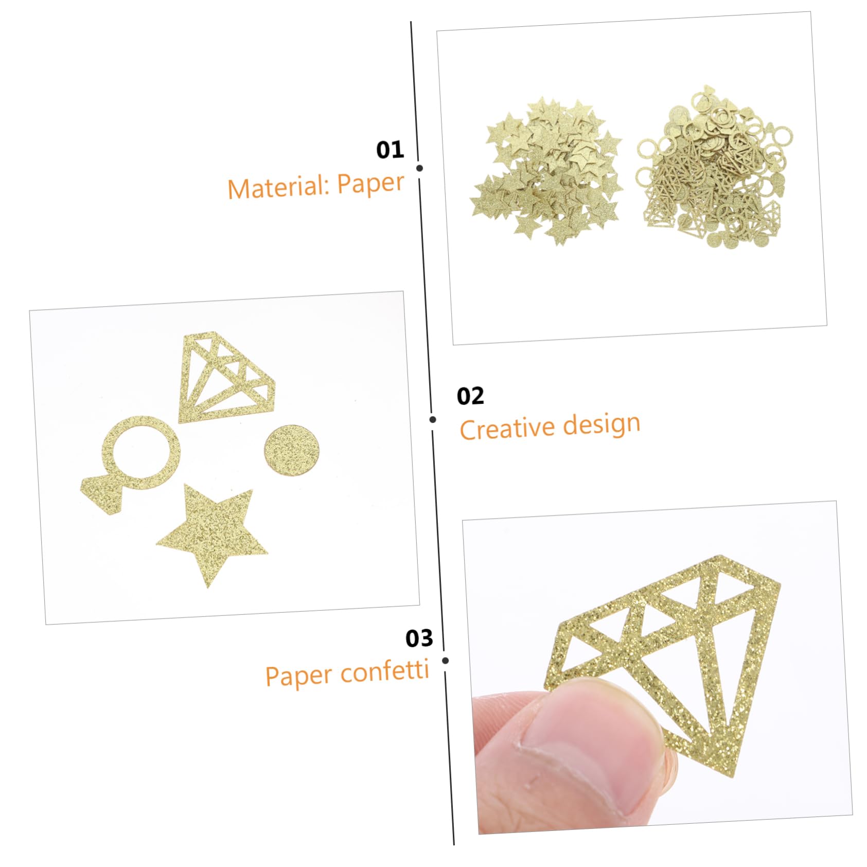 Gadpiparty 8confezioni Confetti Decorativi Carta Stelle Dorate Da Pacchi Per Matrimoni e Feste Decorazioni Eleganti e Facili Da Usare Per Celebrare Momenti Indimenticabili