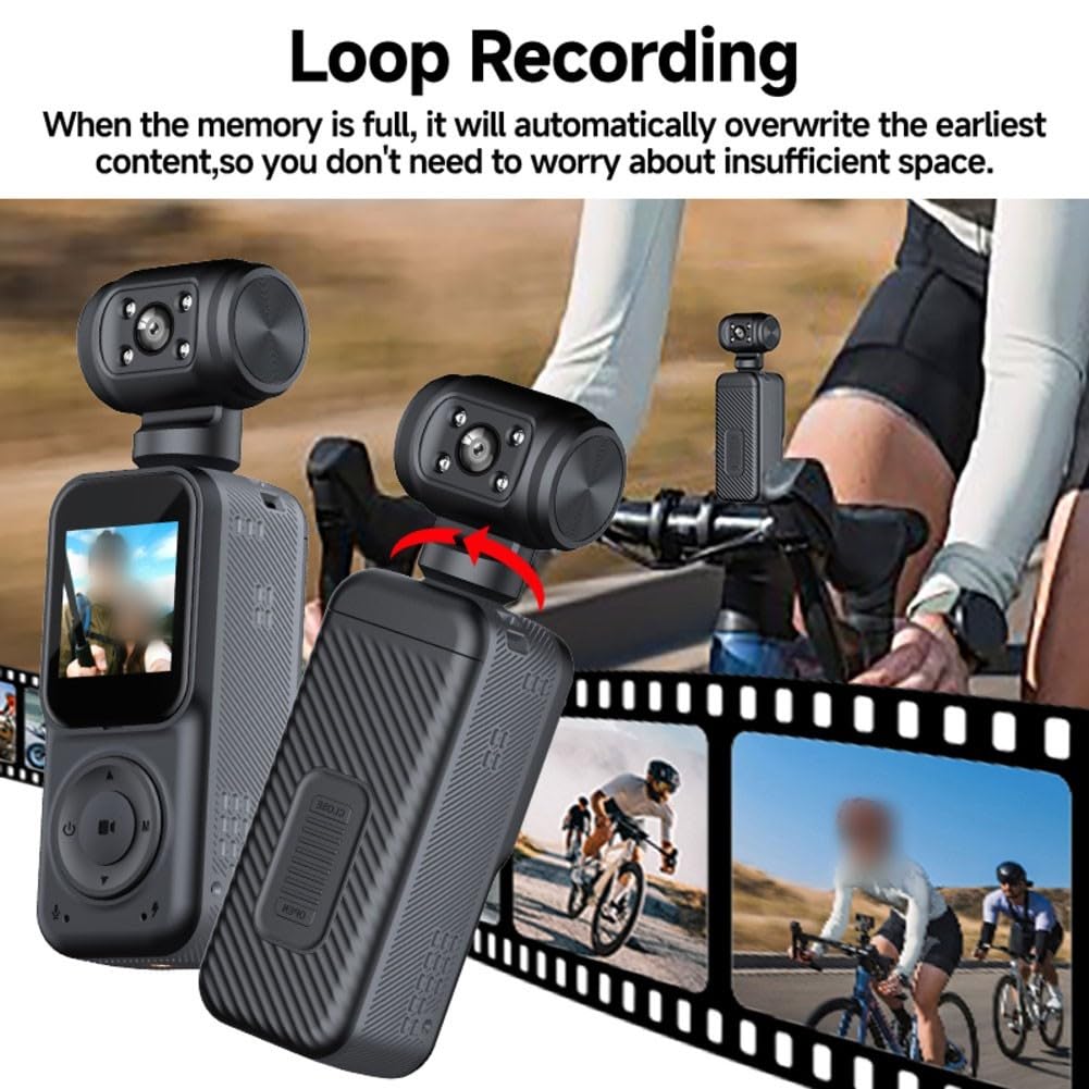 4K Body Camera con visione notturna grandangolo 130° (nero)