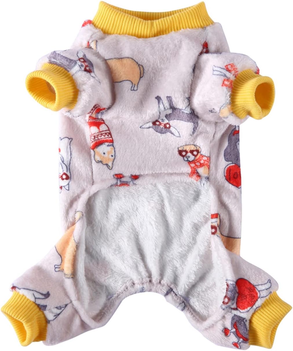 XIAOYU Halloween Dog Pajamas Soft Warm Pet Clothes Cat Apparel Dog Jumpsuit for Small Dogs Cats Pets Dog, M - Image 3