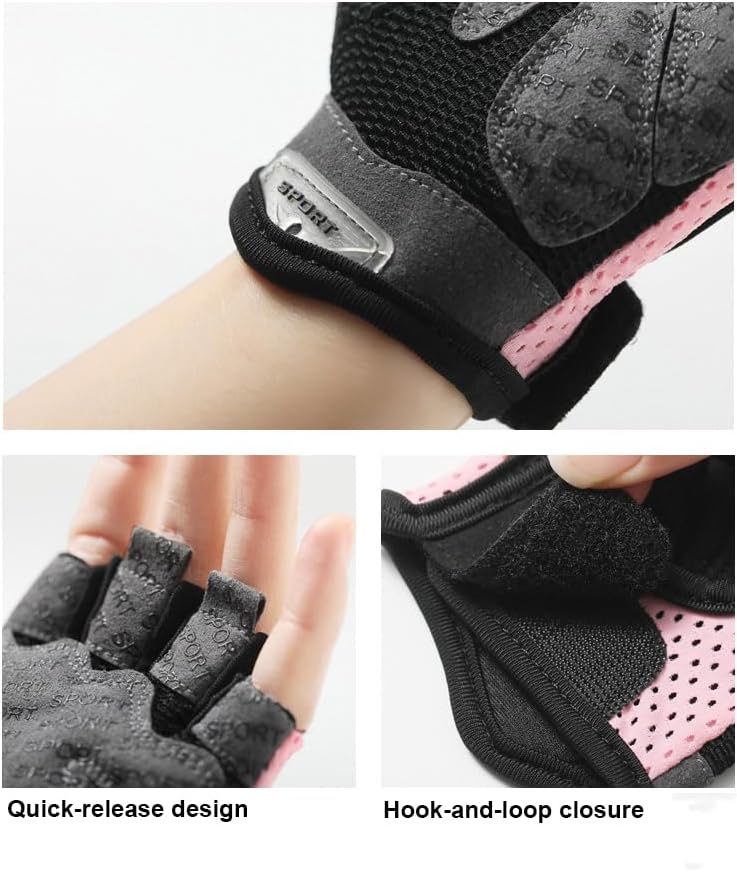 Miniatura 6 de INOGIH Guantes de gimnasio ligeros y transpirables sin dedos para mujer, guantes de entrenamiento para ejercicio y crossfit
