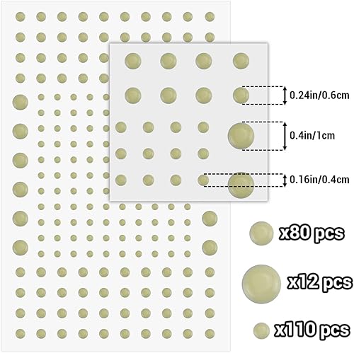 Miniatura 2 de 202 calcomanías de puntos abovedados que brillan en la oscuridad, calcomanías luminosas de pared para techo, diferentes tamaños, fluorescentes,