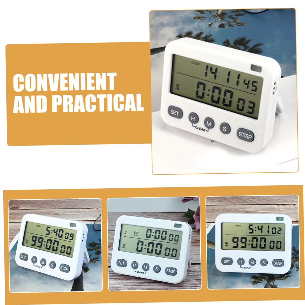 Timer Da Cucina Digitale Da 3 Pezzi/Orologio Con Allarme Forte Dispositivo Di Temporizzazione Da Laboratorio Timer Da Cucina Con Allarme A Batteria