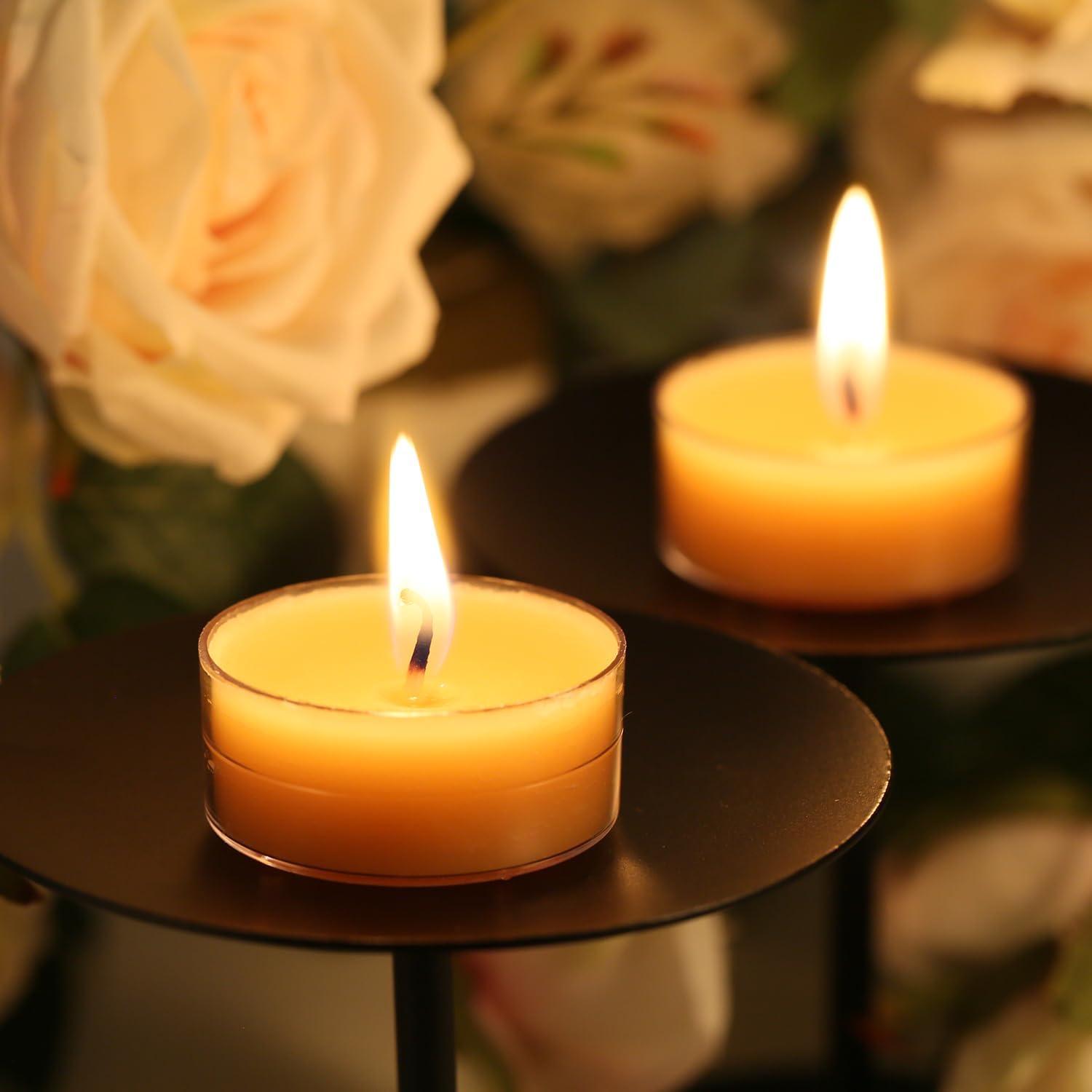 36 Pack Beeswax Tealight Candles | 3.5-4 Hour Extended Burn Time | Natural Beeswax Tealights | Dripless & Smokeless Beeswax Votive Candles | for Home Deco, Fragrance,Meditation.(36 Pack)