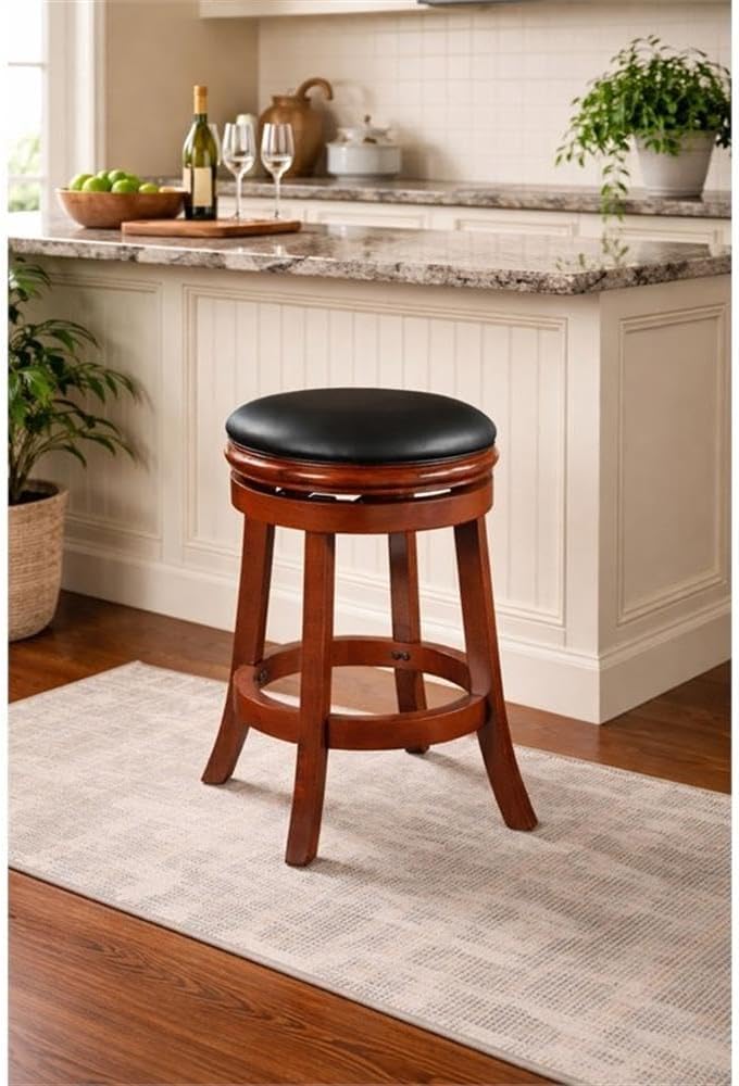 Boraam Counter Height Backless Swivel Bar Stool - Cherry