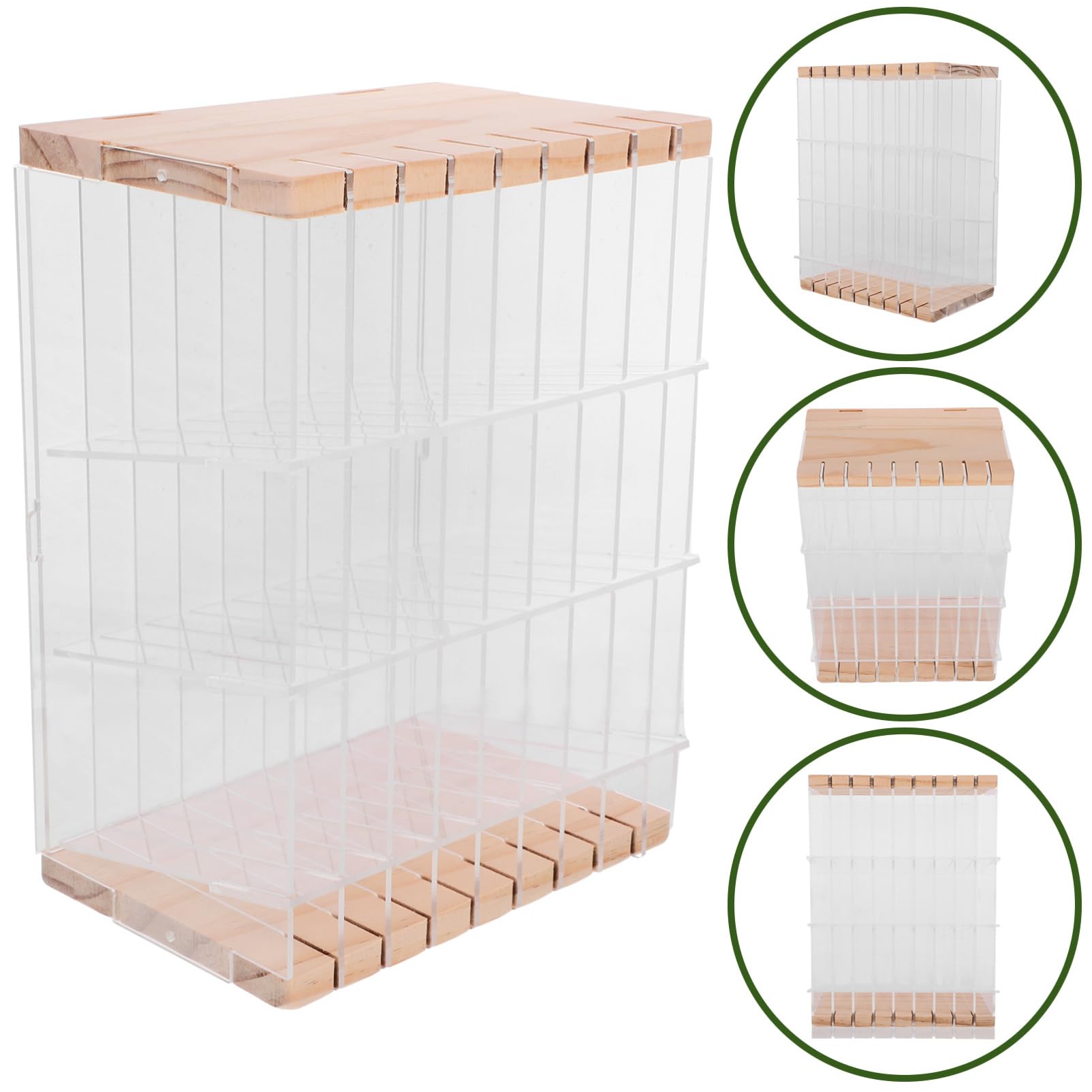 Tofficu Acryl Stiftehalter für 108 Stifte mit Fächern Schreibtisch Organizer für Büro und Schule Transparentes Aufbewahrungsregal
