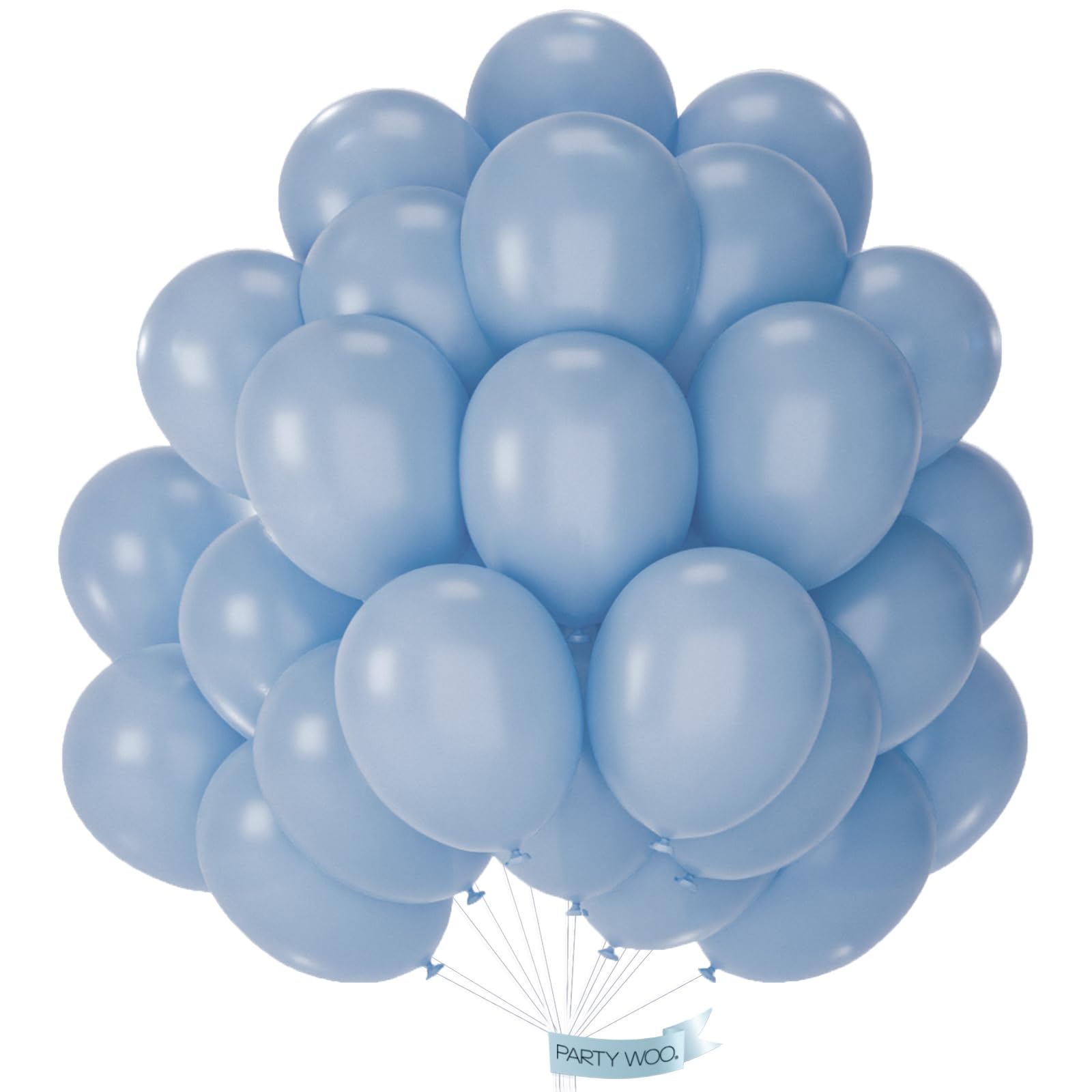 PartyWoo Dusty Blue Balloons 50pcs 12 Inch Latex Helium Balloons for Baby Shower Gender Reveal Wedding Anniversary Birthday Party Decorations - main product image