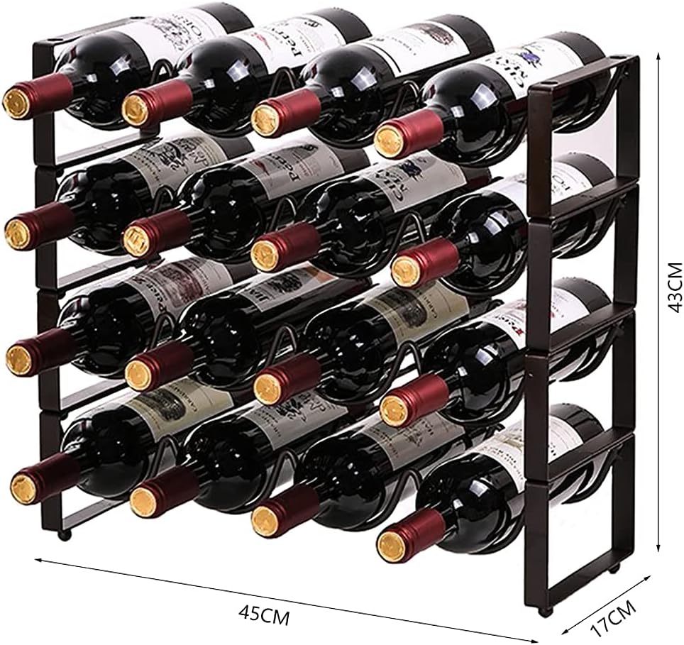 Stackable Freestanding Wine Rack Countertop Cabinet Storage Rack Wine Cabinet Rack Used for Kitchen Cabinet Cellar Practical / 3 Layer 9 Bottles
