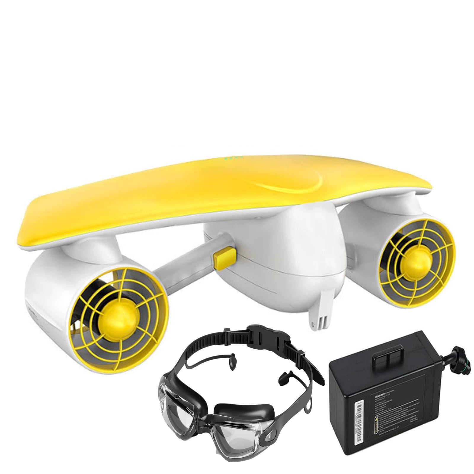 WDSOPK Dual-Speed Underwater Scooter For Adults & Kids - With 6000mah Detachable Battery, 30-60 Min Runtime, Action Camera Mount