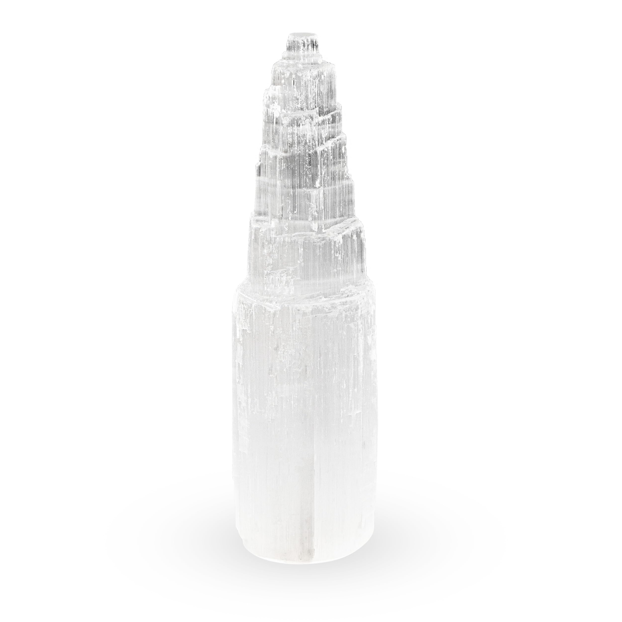 Imagen de catálogo asociada a NKlaus Torre de Energía de Selenita 20 cm – Columna de piedra curativa hecha a mano para medita