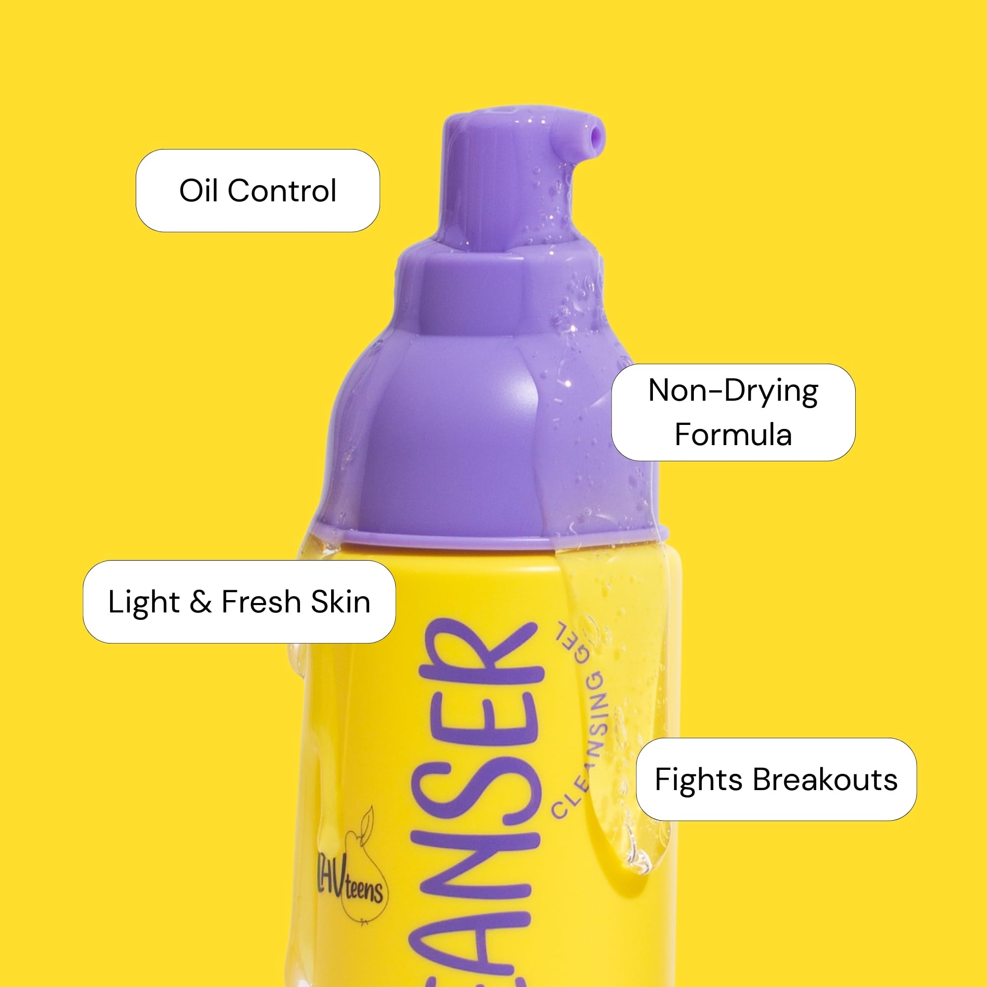 LAVteens Cleanse.Mask.Glow Hautpflege-Set für Teens, Gel-Reiniger, Kaolin-Tonmaske mit Niacinamid, Feuchtigkeitscreme mit Sheabutter