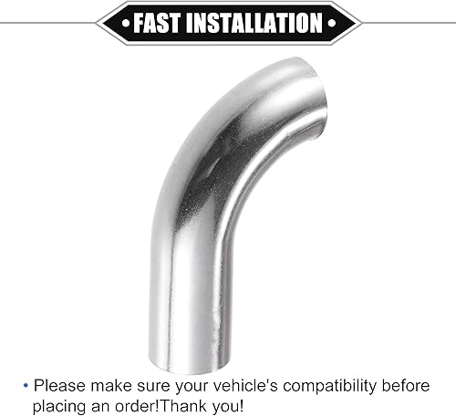 Miniatura 7 de Tubo de tubo de codo curvado, 1 pulgada de diámetro exterior, 3.43 pulgadas, 1.97 pulgadas, pierna de 90 grados, tubo de escape intercooler de aire