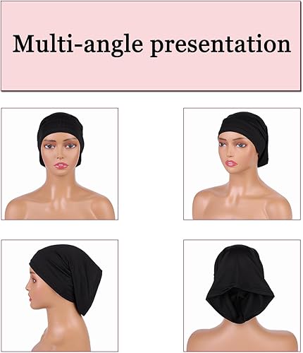 Miniatura 6 de Leeven 6 piezas de calcetines de tubo para rastas ancha y elástica, gorra de Loc, gorra larga de rastro, gorra de trenza larga, rastas elásticas