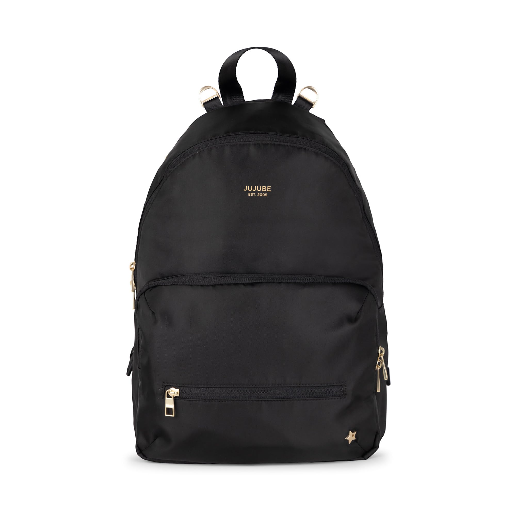 JuJuBe New Everyday Diaper Bag Backpack with Portable Changing Pad, Stroller Straps, Large Travel Backpack for Boy or Girl, Carrying Baby Bottles, Wipes, Diapers, Pacifiers, Black, Mother's Day Gift