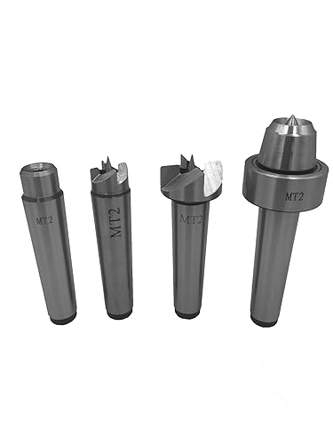 Miniatura 5 de MT2 Live Center Torno de madera Drive Spur Cup 4pcs Set con 2 unids puntas de repuesto extra con caja de madera de buena calidad